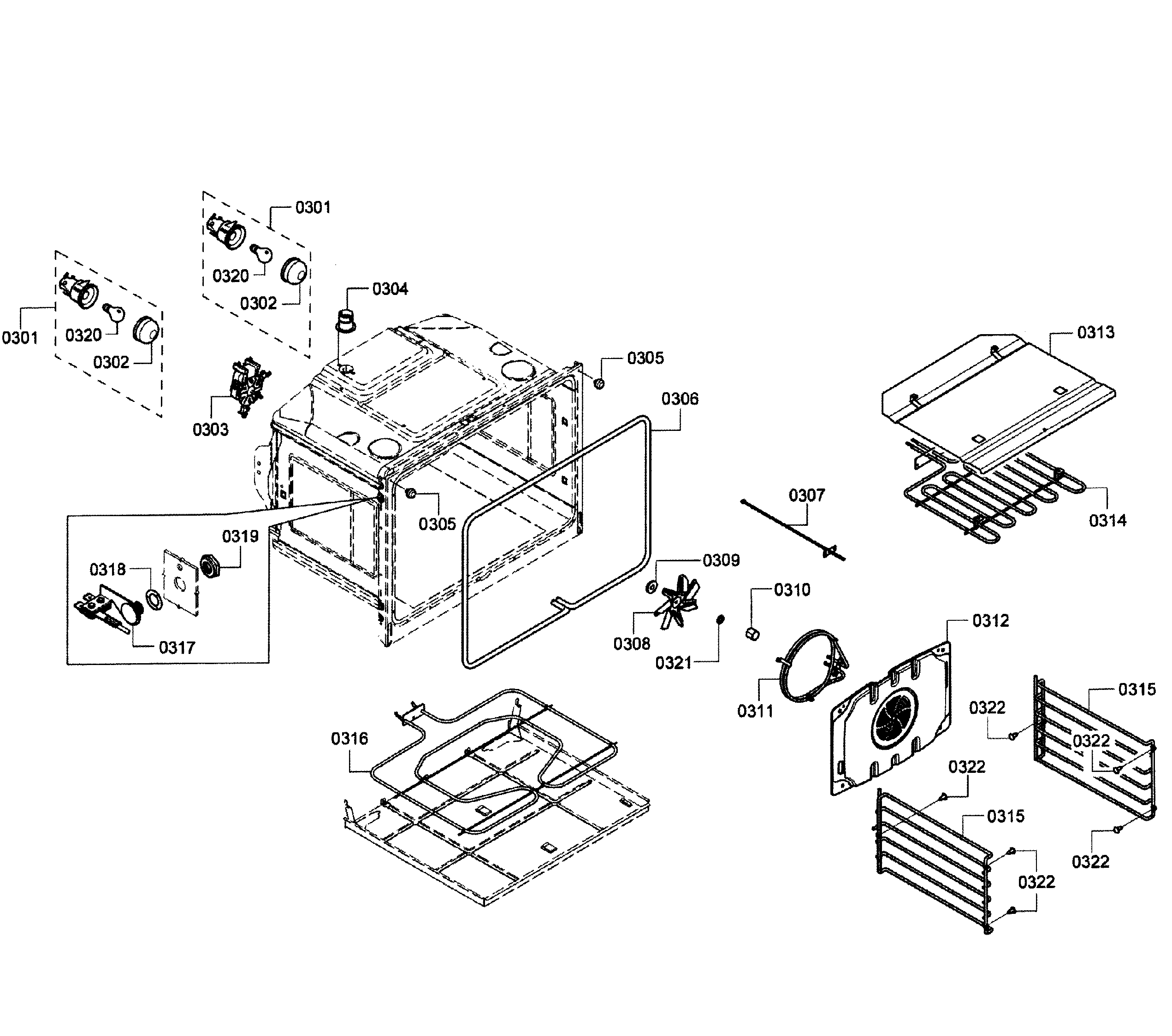 Bosch HBL5660UC/09 oven upper diagram