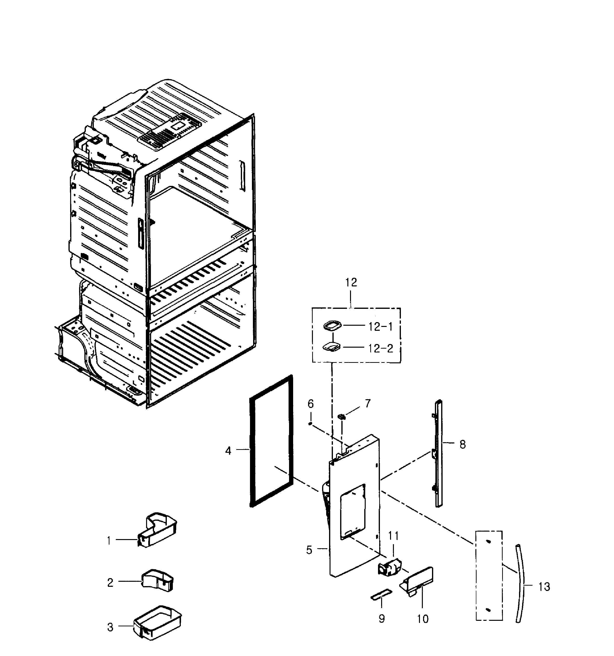 Samsung RF4267HARS/XAA-01 left door diagram