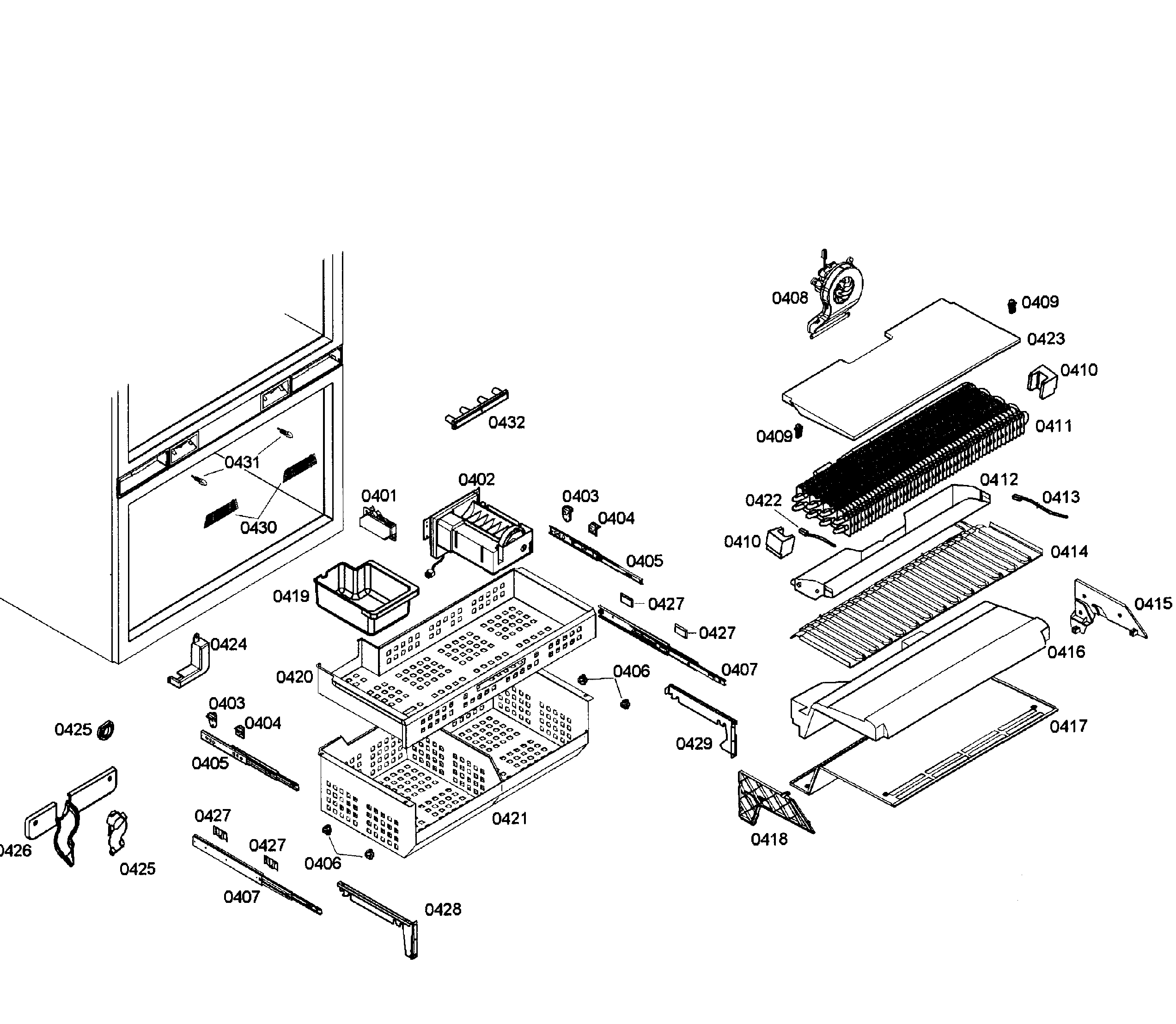 Thermador T36IT71NNP/07 freezer diagram