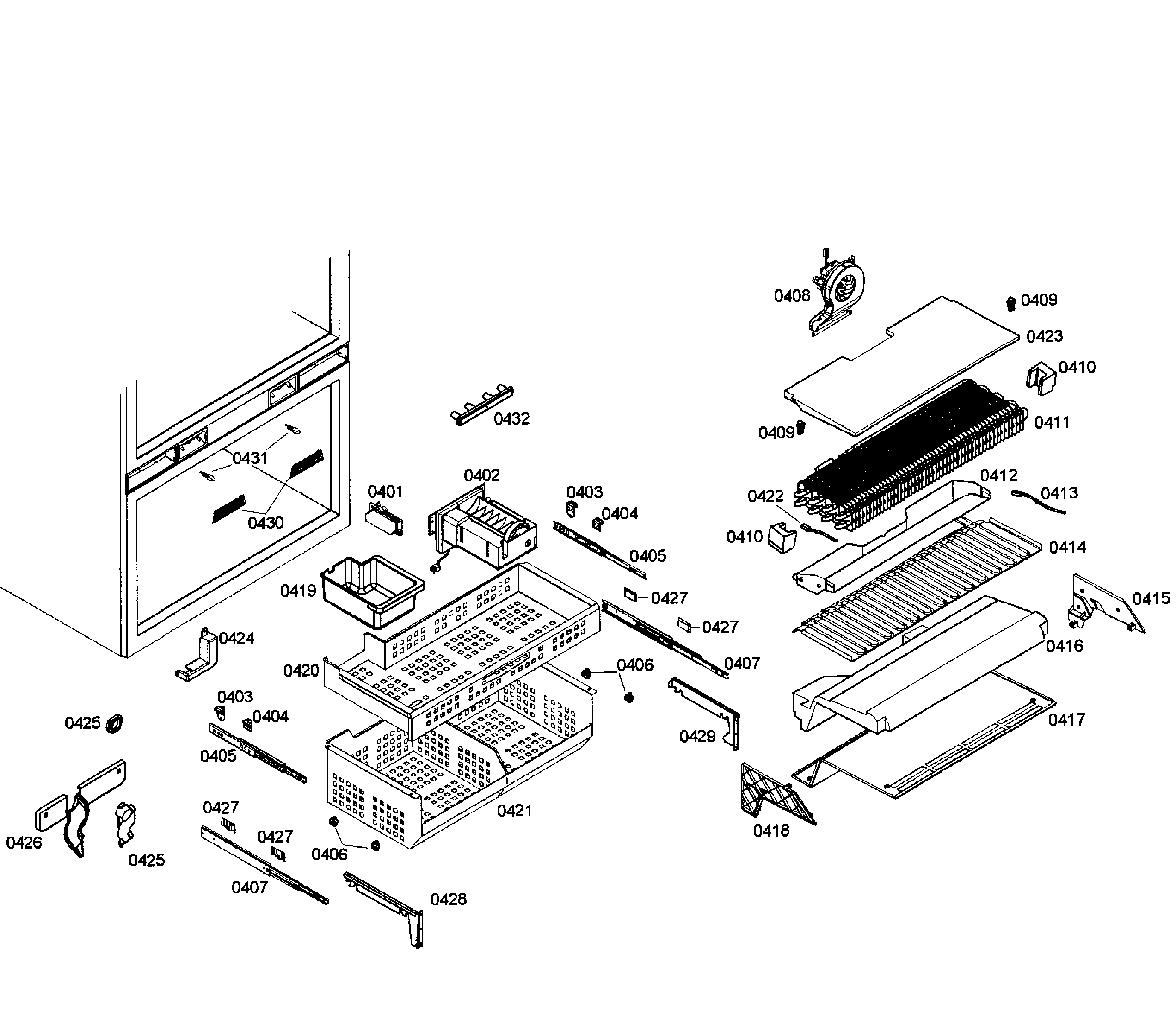 Thermador T36IT71NNP/08 freezer diagram
