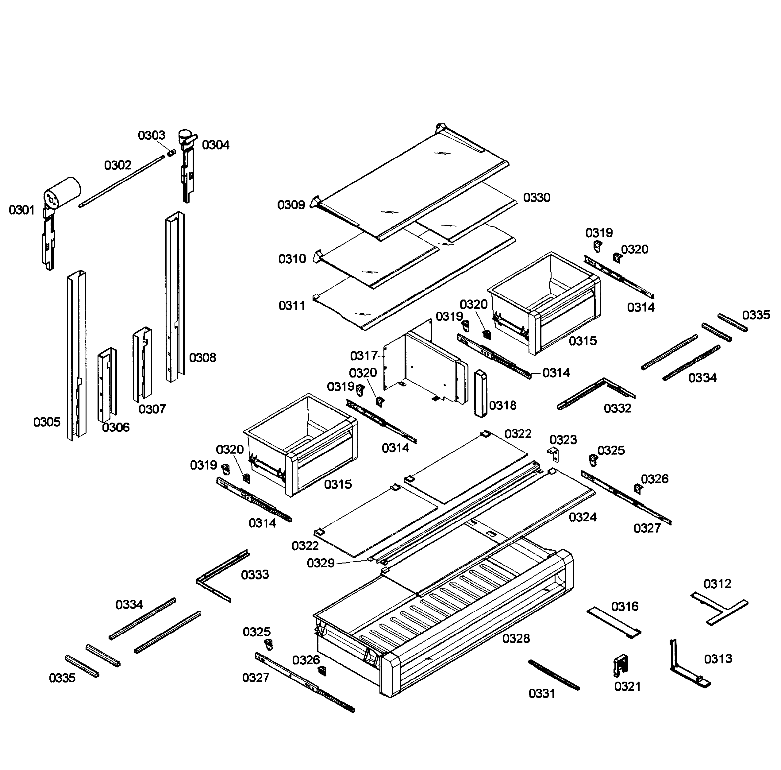 Thermador T36IT71NNP/09 refrigerator diagram