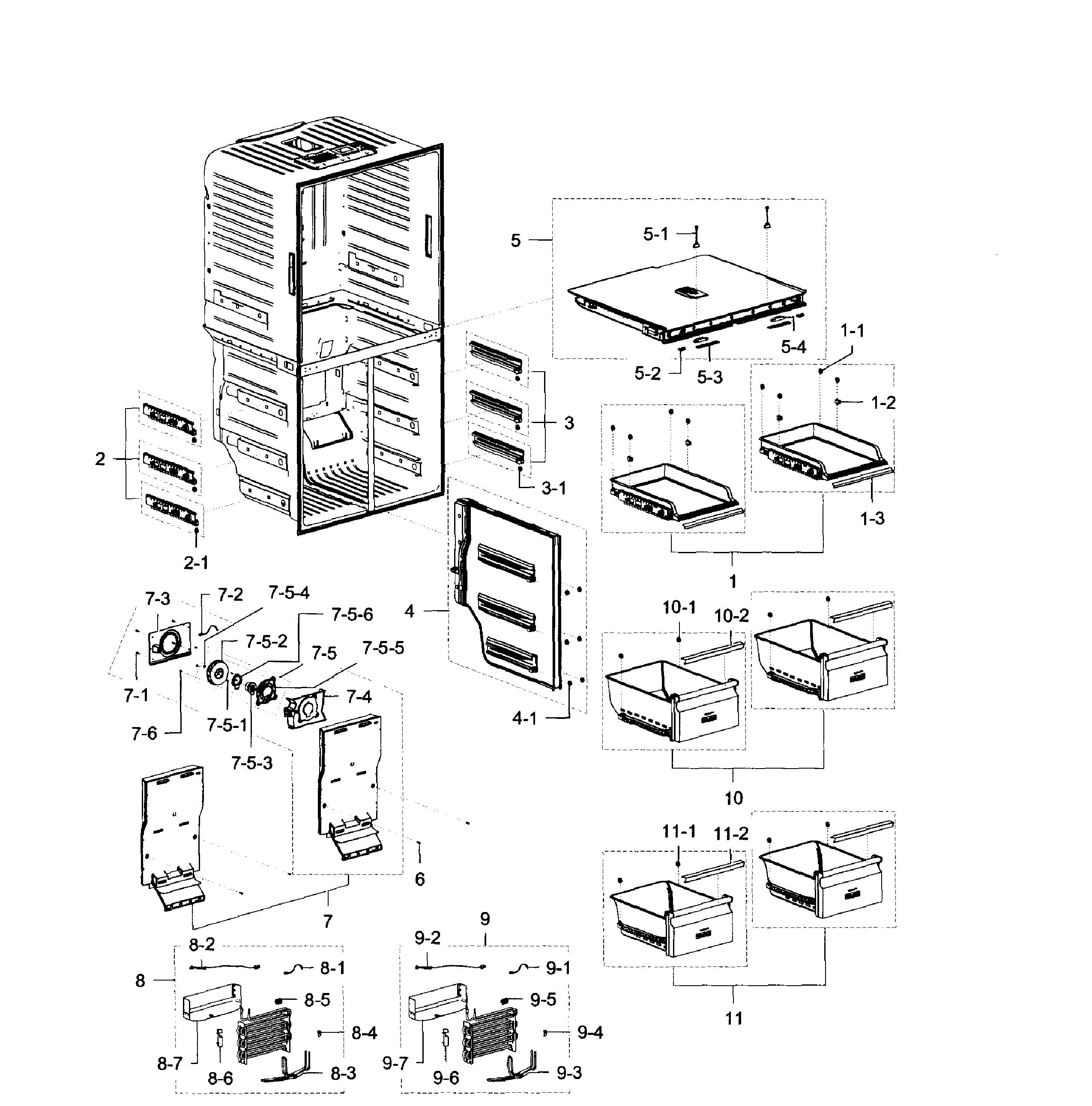 Samsung RF32FMQDBSR/AA-00 freezer diagram