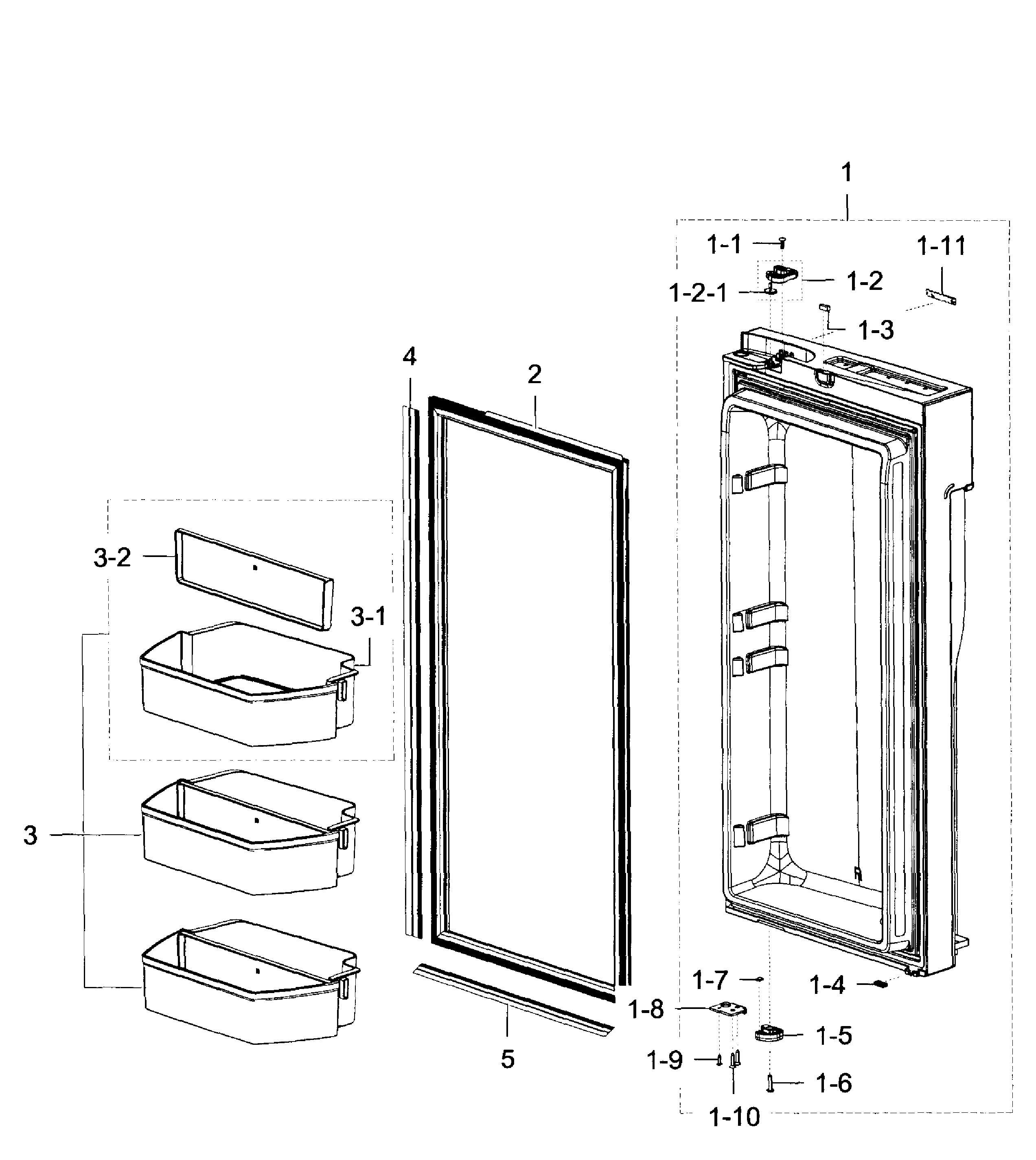 Samsung RF32FMQDBSR/AA-00 door rt-fridge diagram