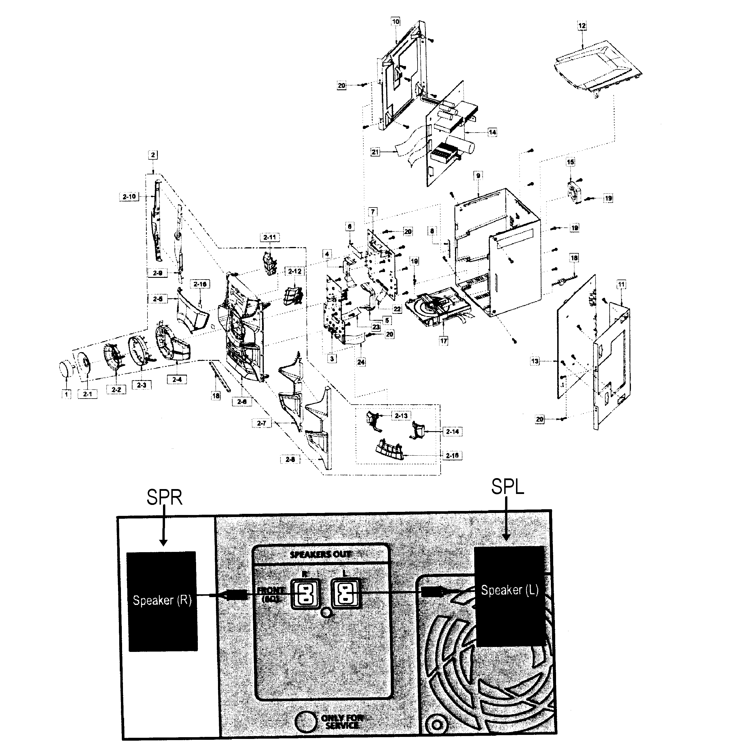 Samsung MX-F830B/ZA-ZZ01 cabinet parts diagram