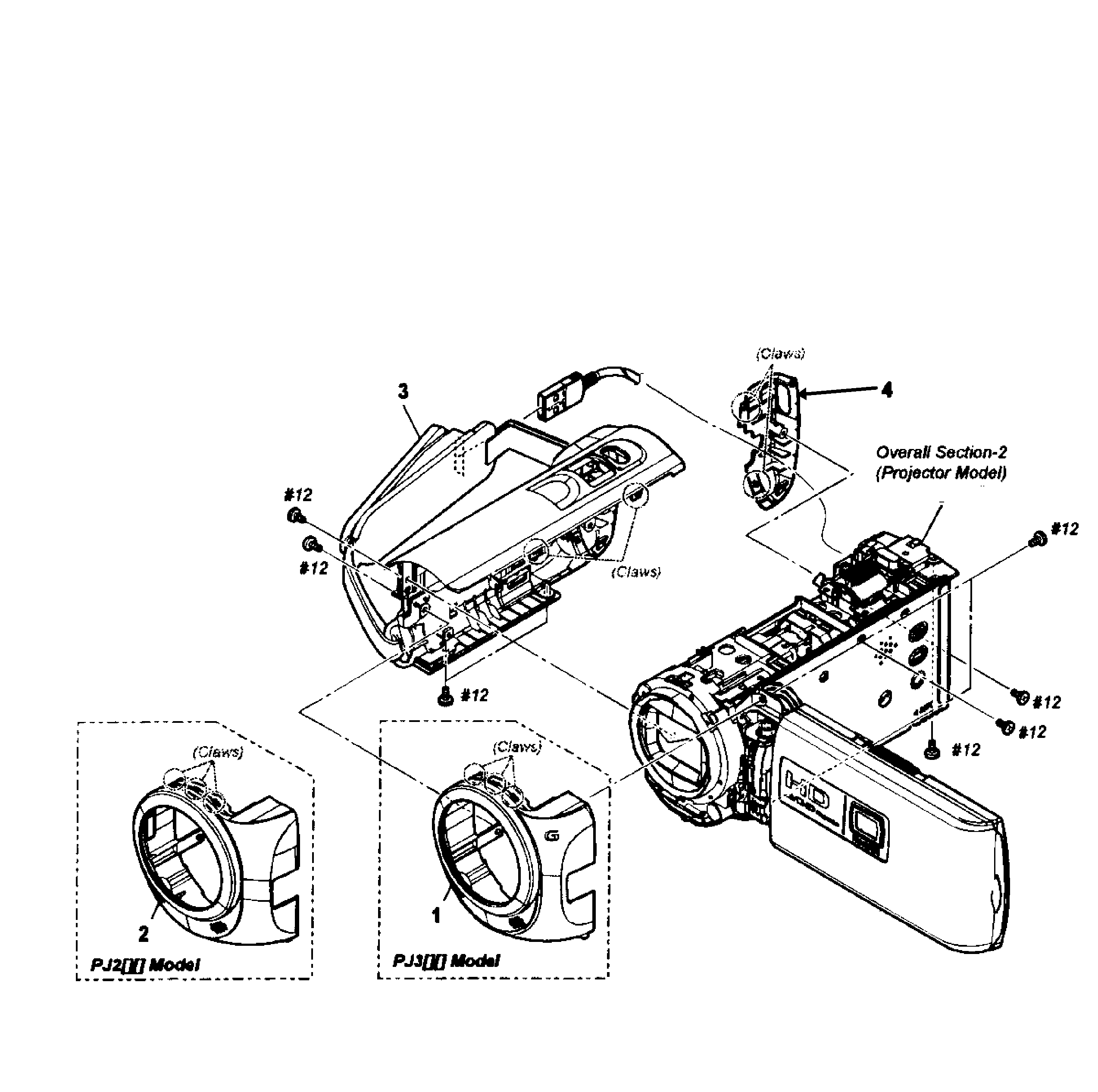 Sony HDR-PJ230/B overall assy diagram
