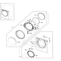 Samsung DV330AEB/XAA-02 frame front & door diagram
