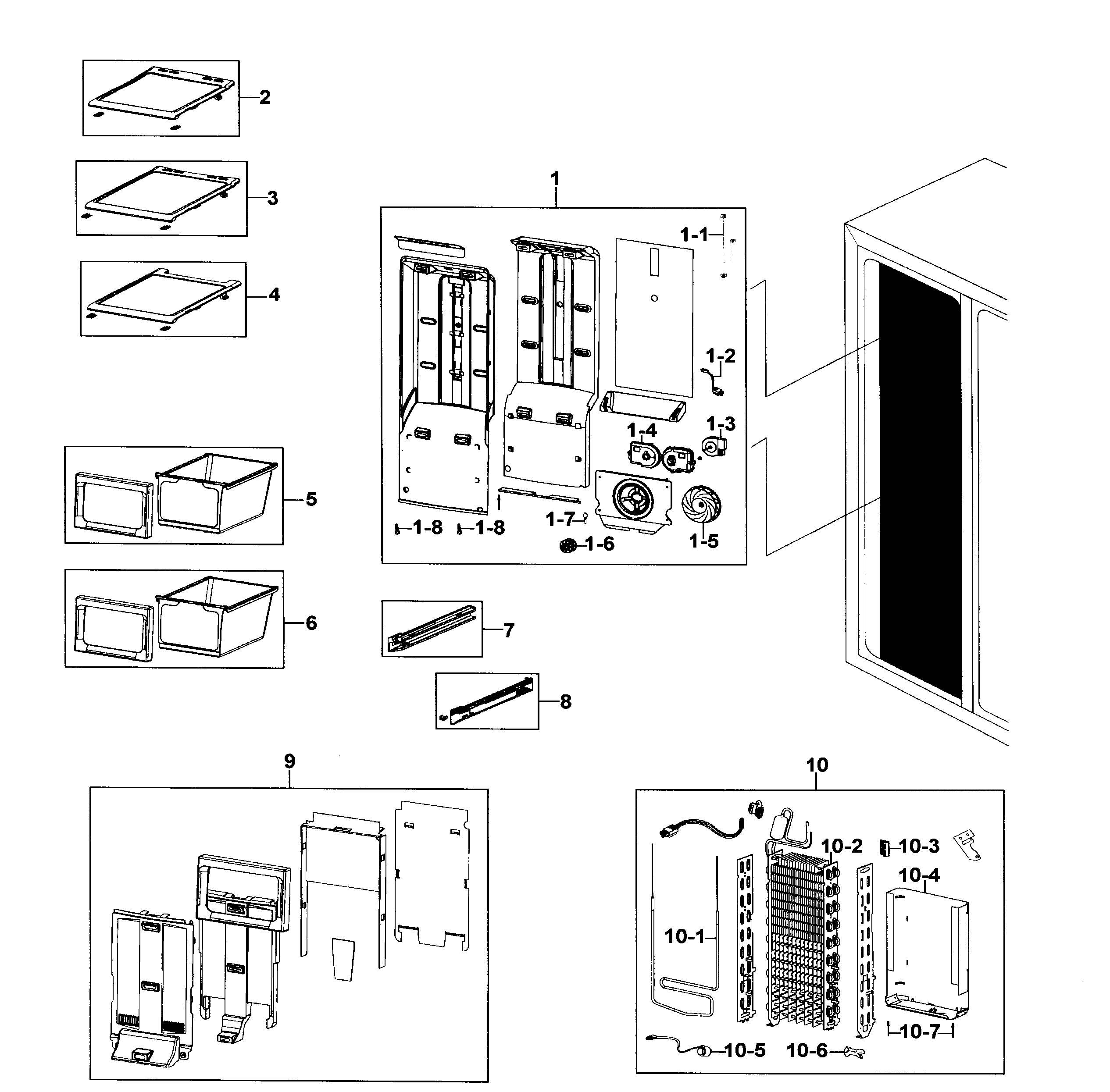 Samsung RS267TDPN/XAA-00 freezer diagram