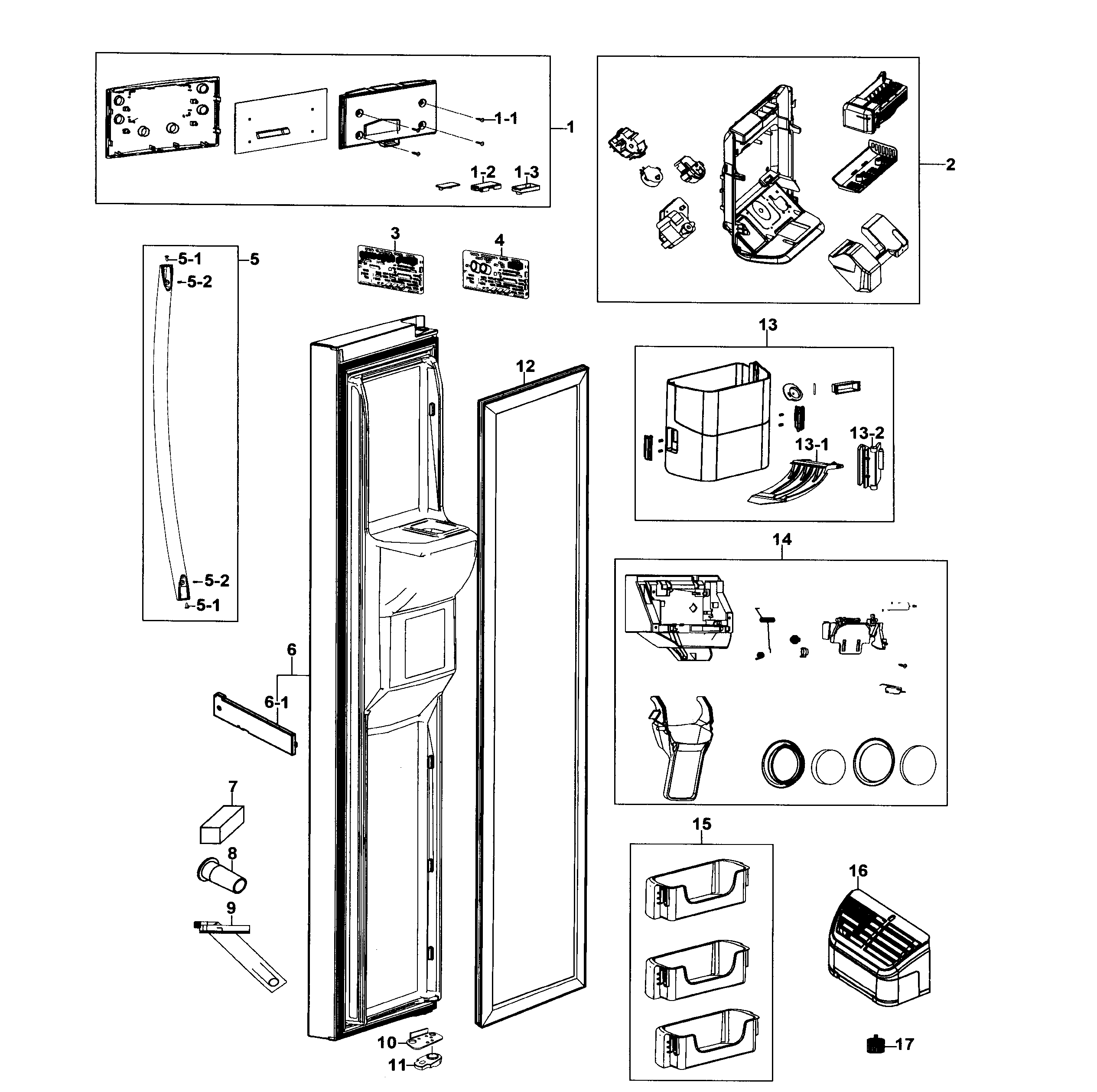 Samsung RS267TDPN/XAA-00 freezer door diagram