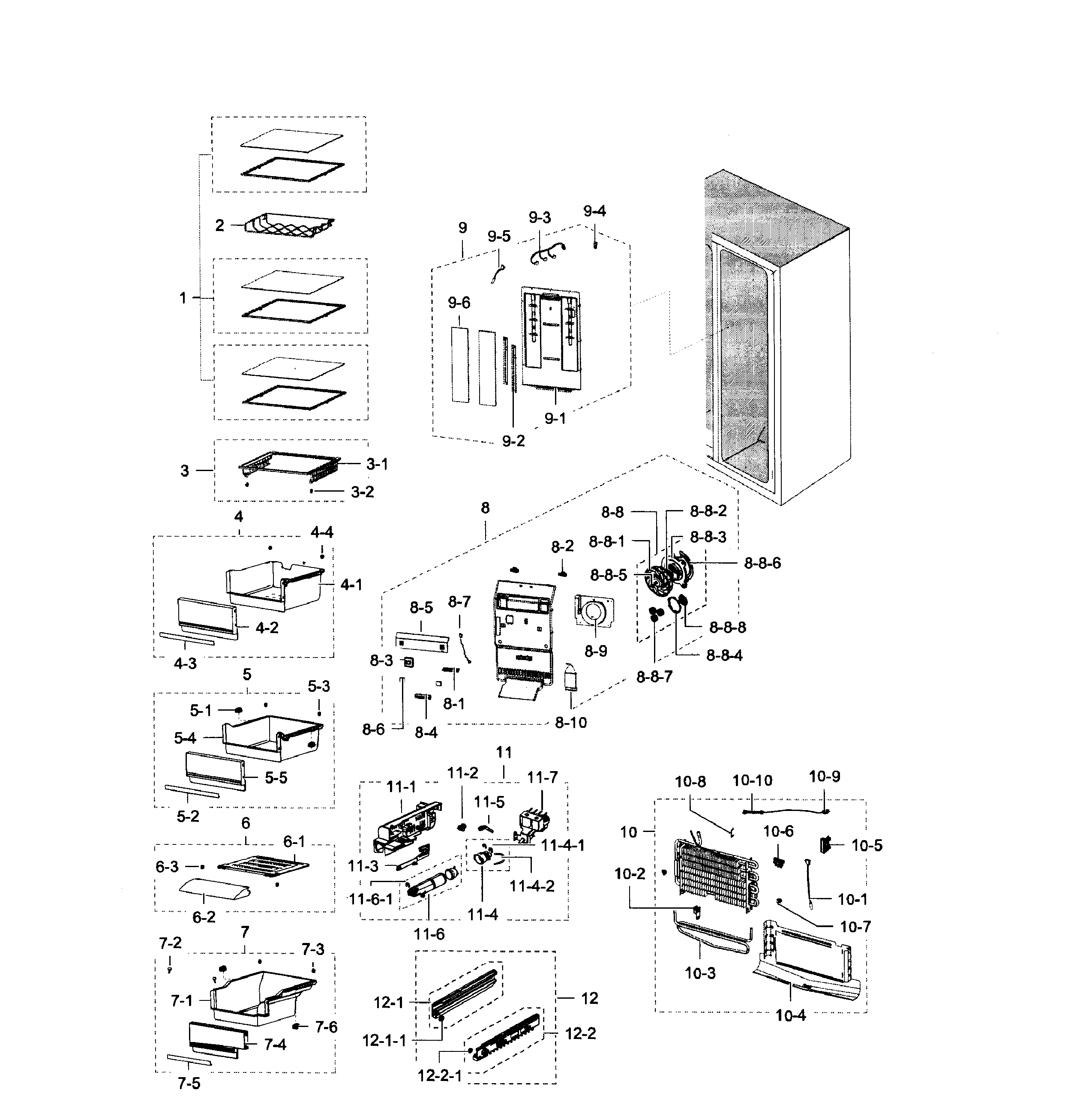 Samsung RSG307AARS/XAA-01 fridge diagram