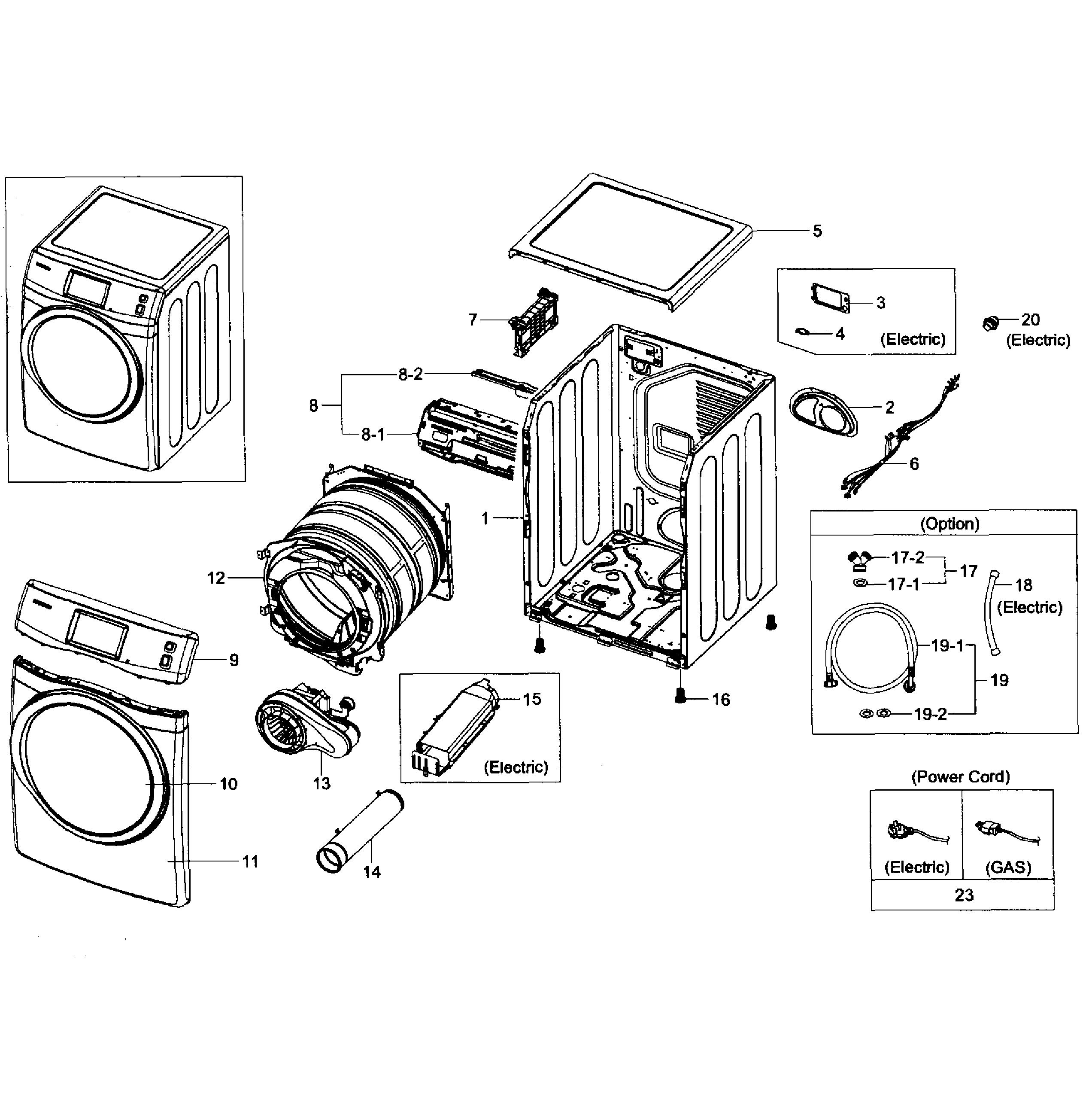 Samsung DV457EVGSWR/AA-00 main assy diagram