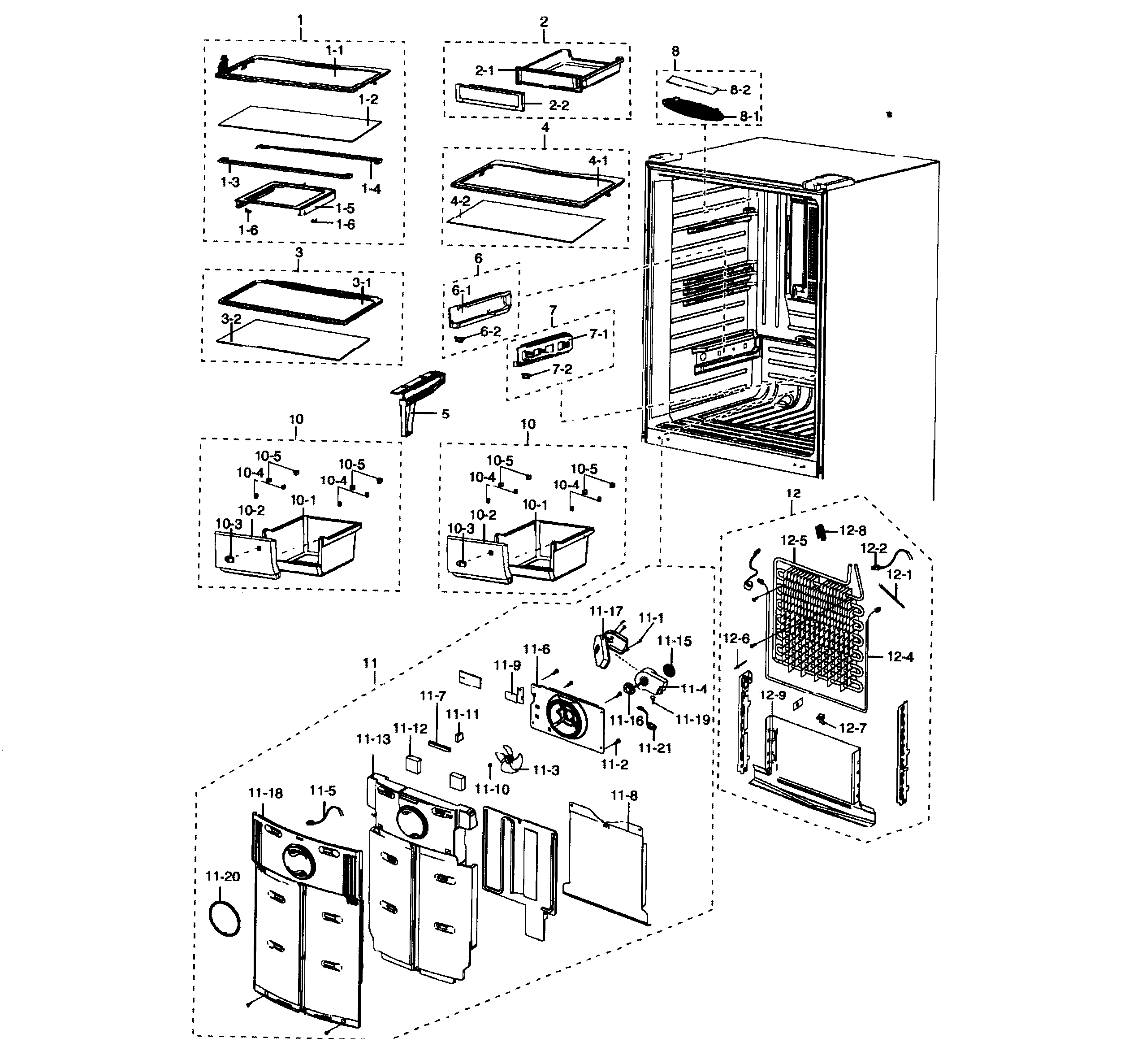 Samsung RB215ACWP/XAA-01 refrigerator diagram