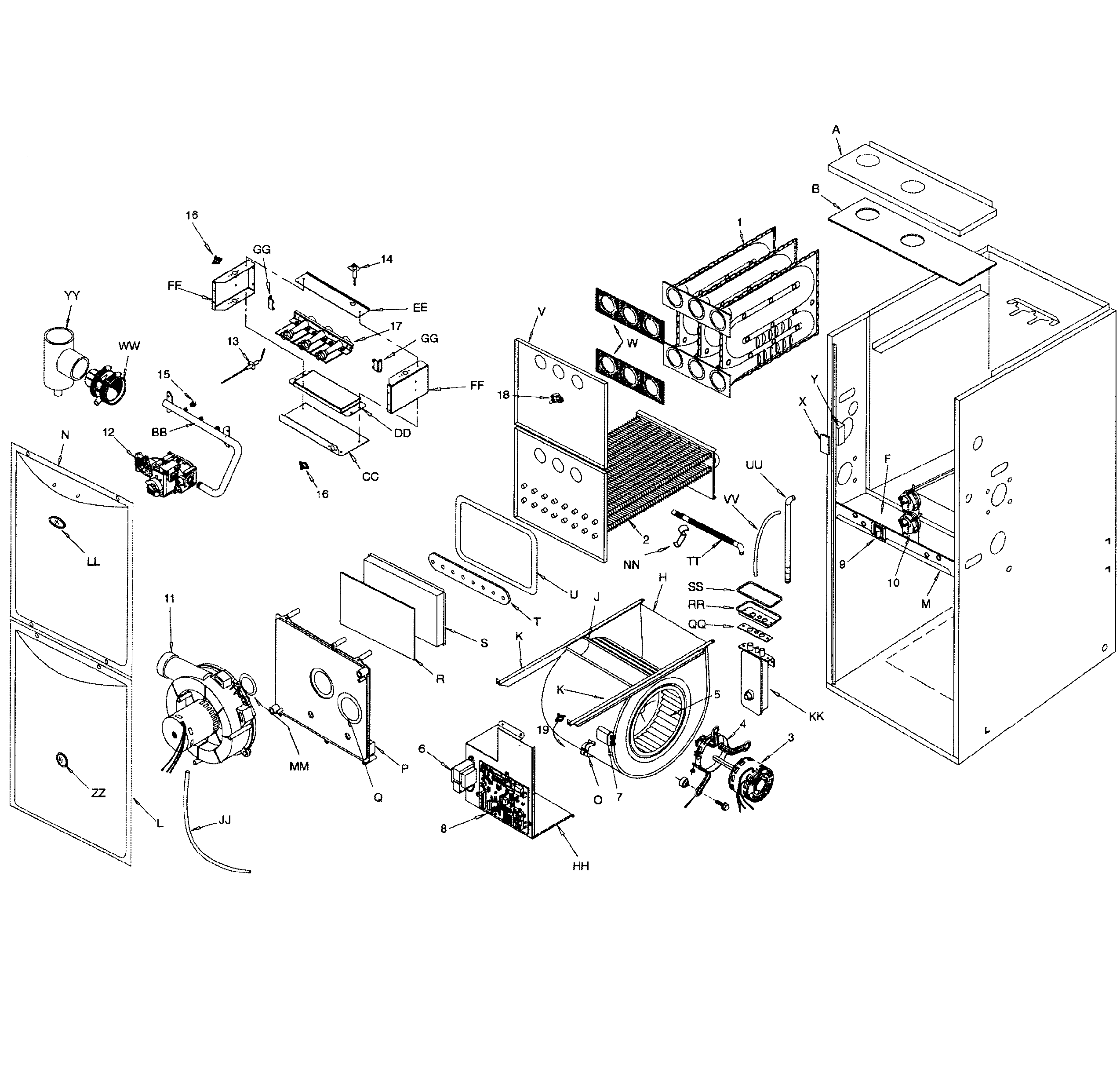 ICP N9MP1060B12C2 main assy diagram