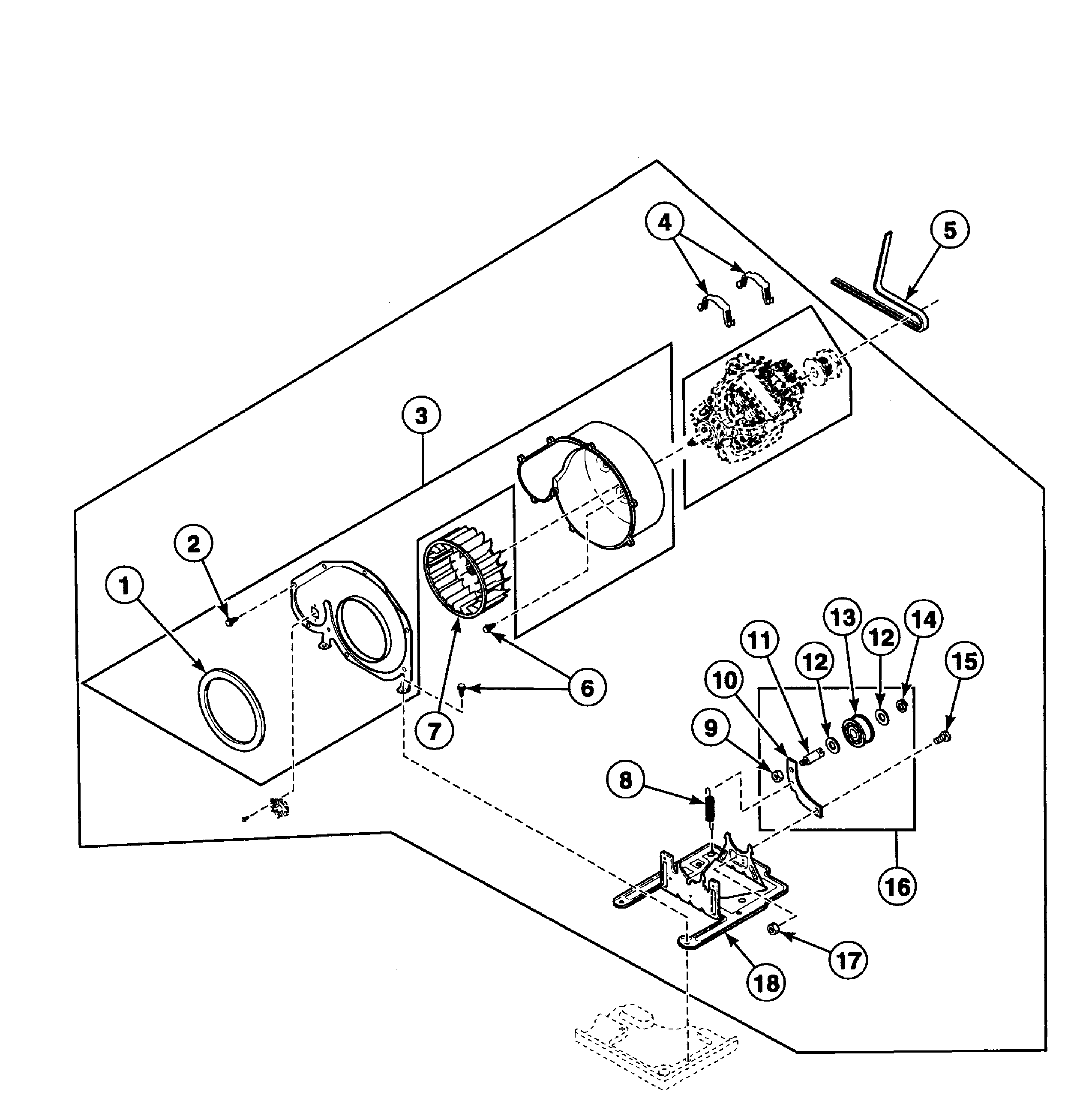 Speed Queen FEU17AWF1702 exhaust assy diagram