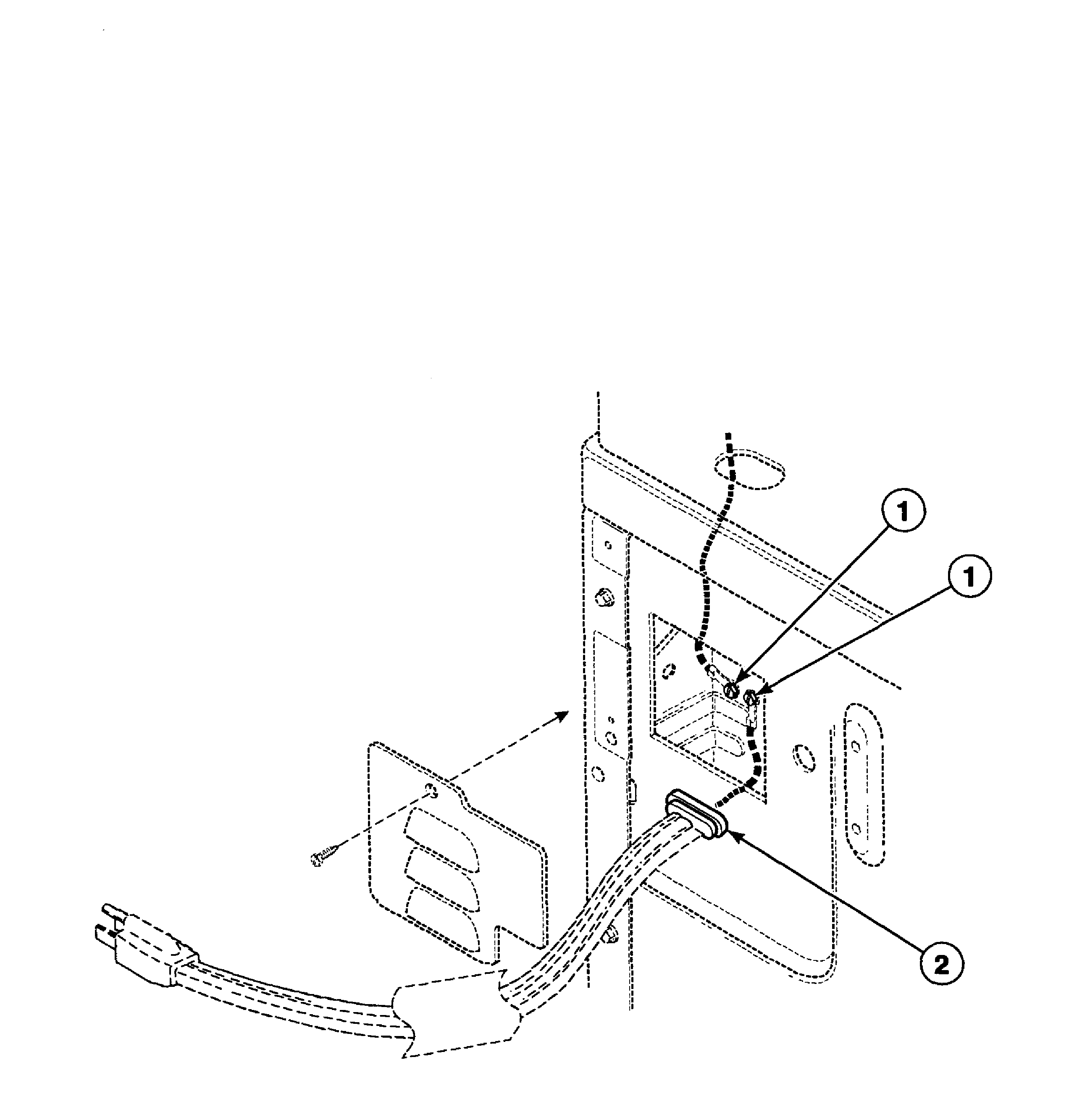 Speed Queen FEU17AWF1702 strain relief diagram