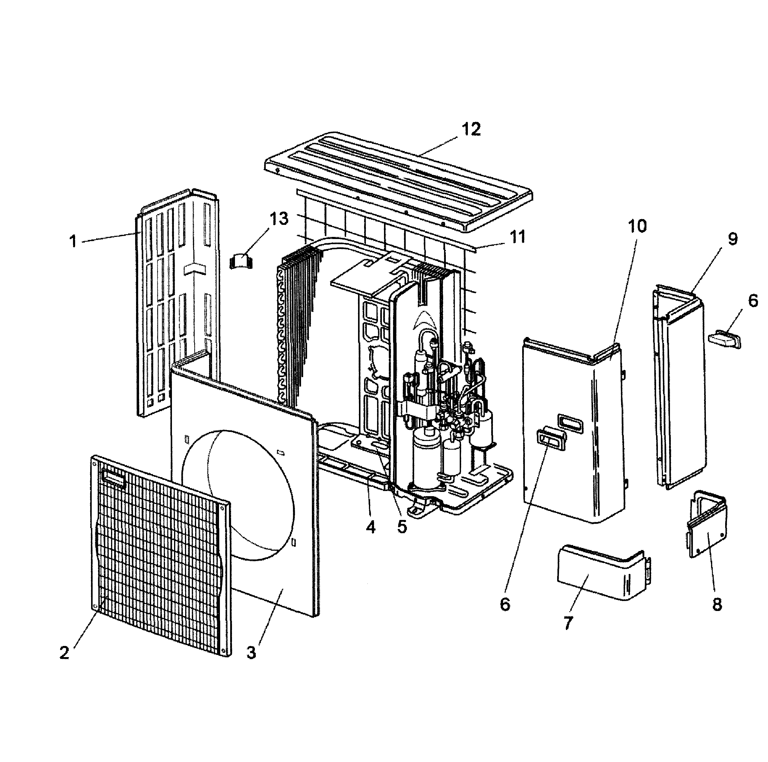 Mitsubishi PUZ-A30NHA3 structural parts diagram