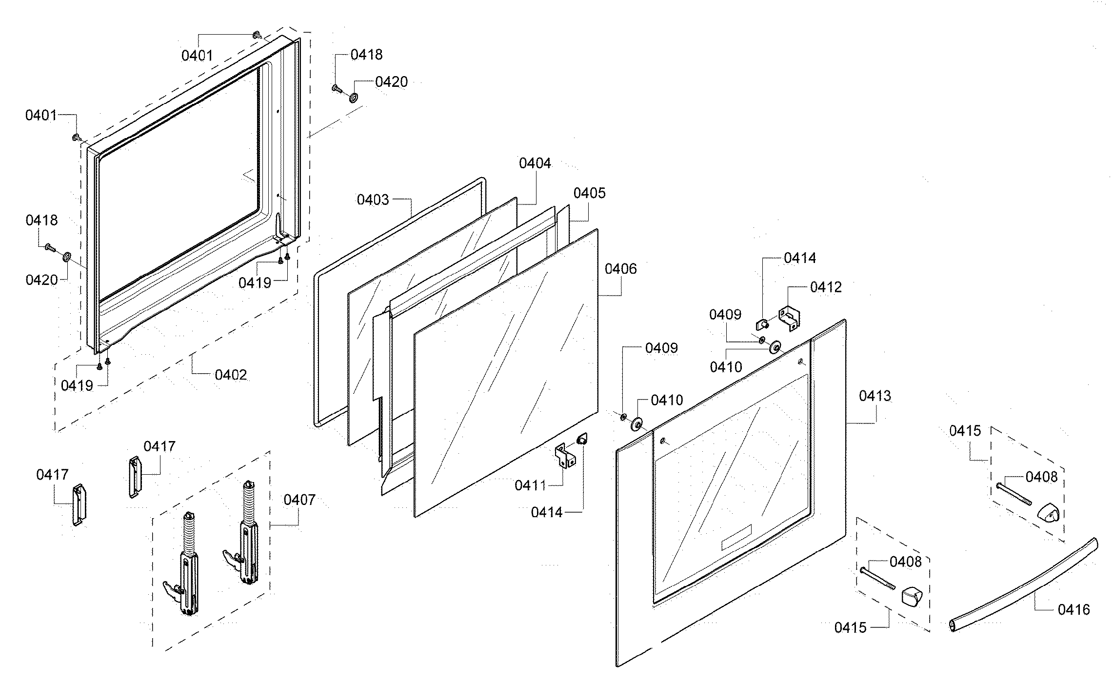 Bosch HBN3450UC/10 door assy diagram