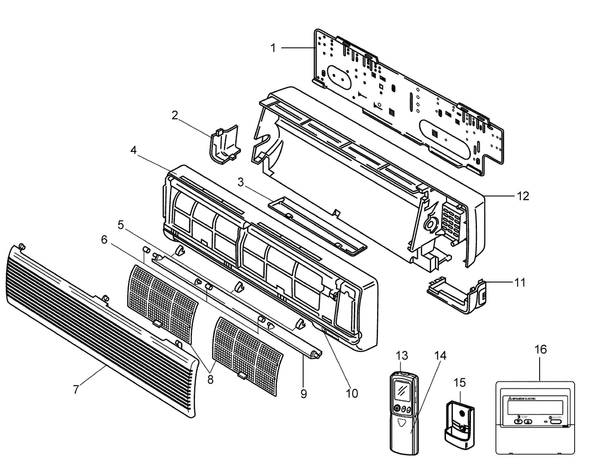 Mitsubishi PKA-A12GAL structural parts diagram