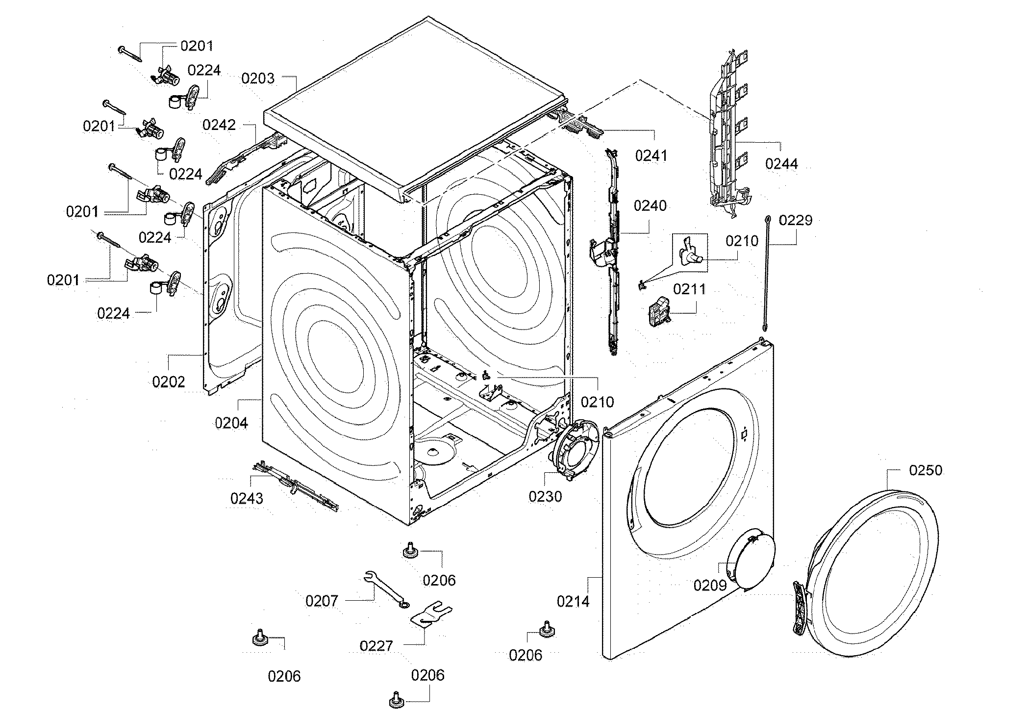 Bosch WAP24201UC/11 base assy diagram