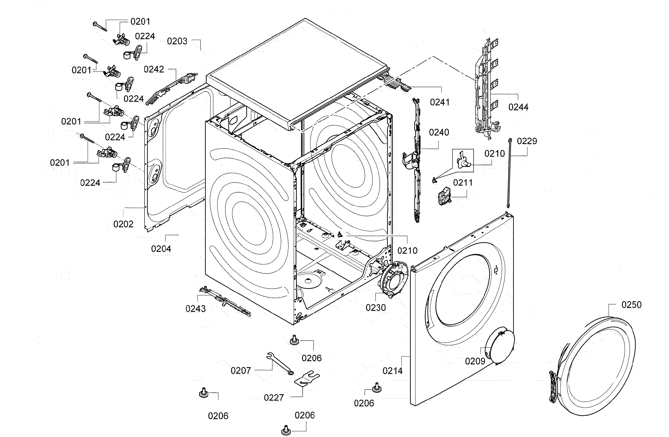 Bosch WAP24202UC/05 base assy diagram