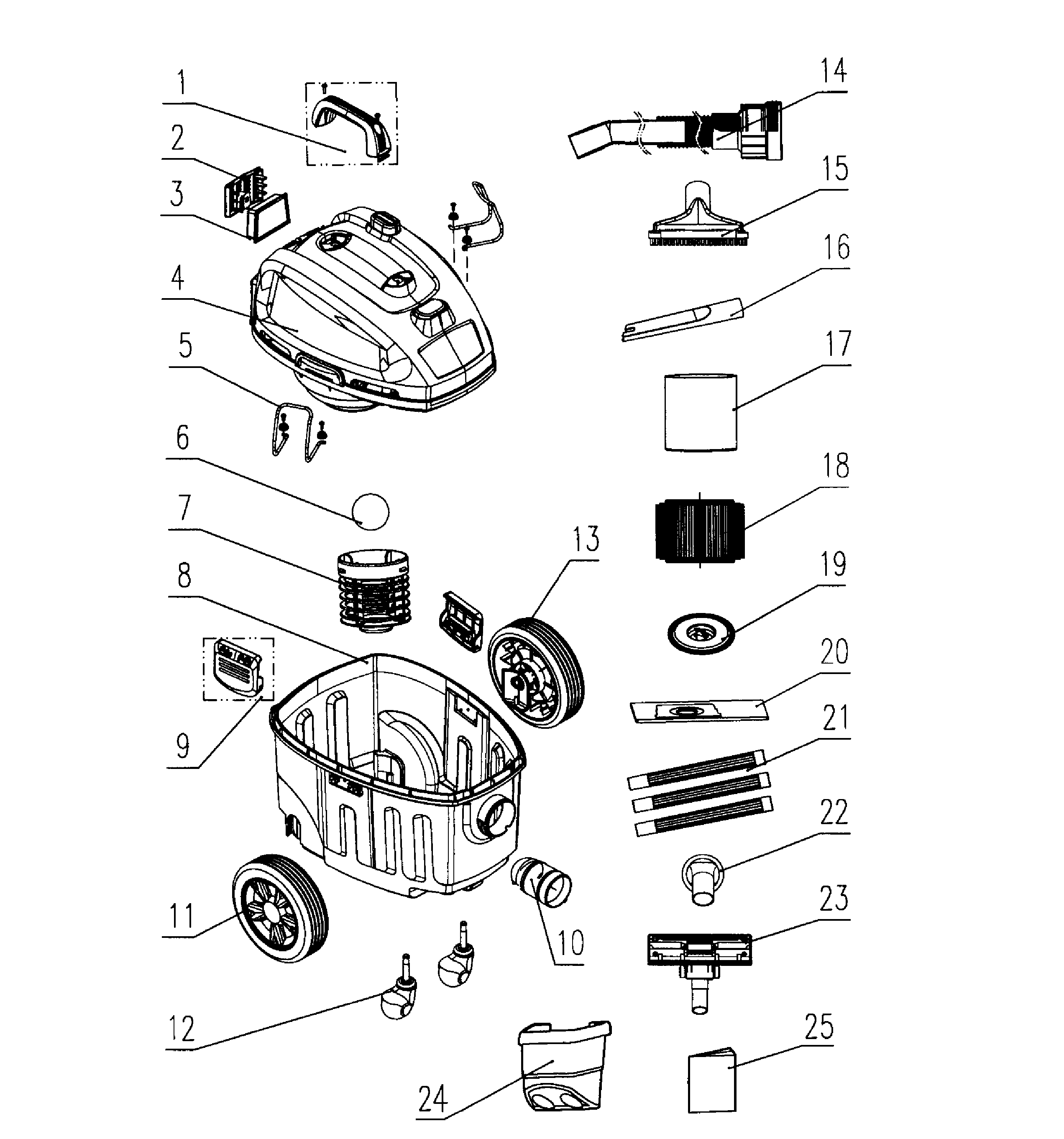 Craftsman 12516823 vacuum assy diagram