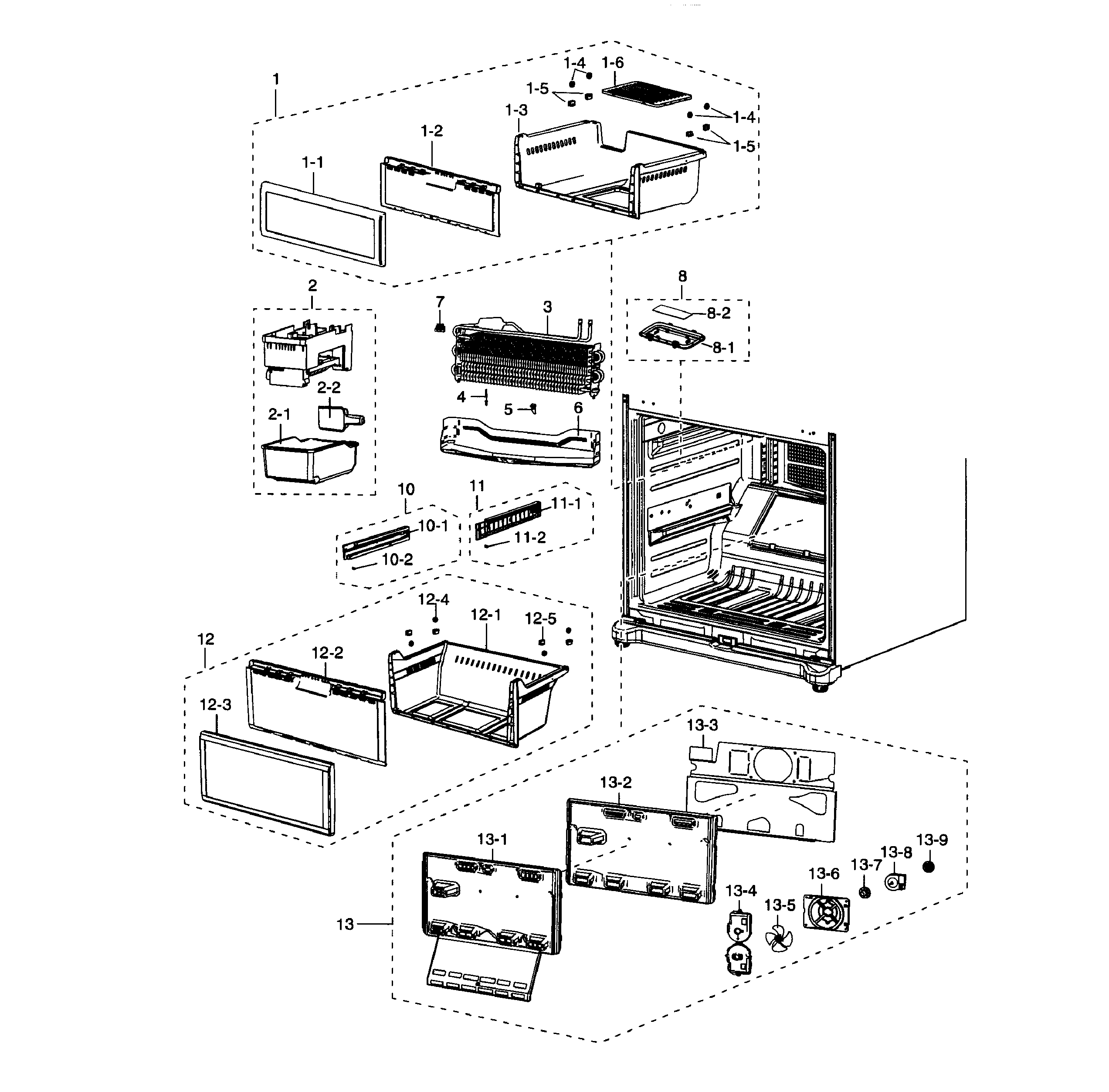 Samsung RB215ACPN/XAA-01 freezer diagram