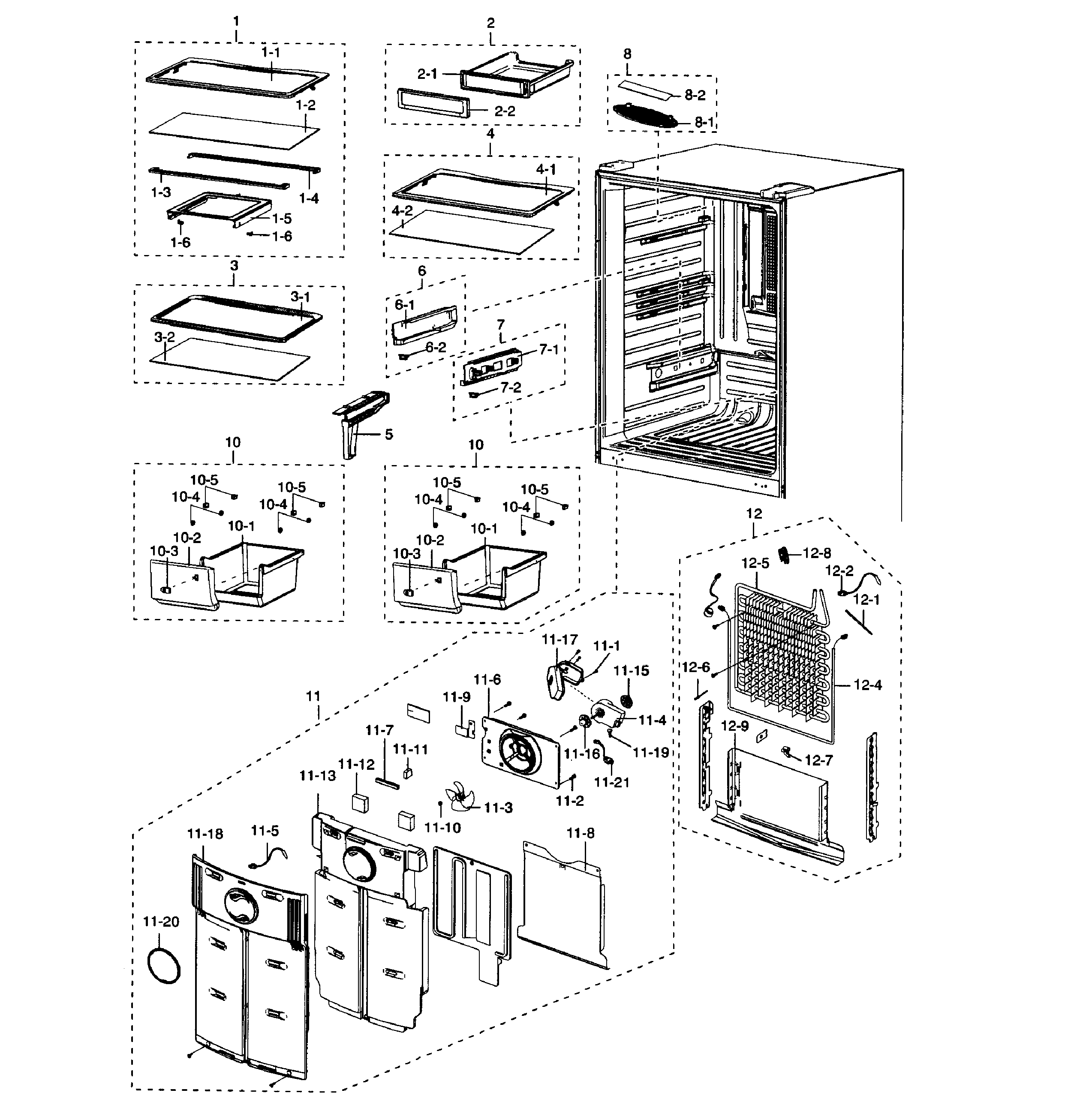 Samsung RB215ACPN/XAA-01 refrigerator diagram