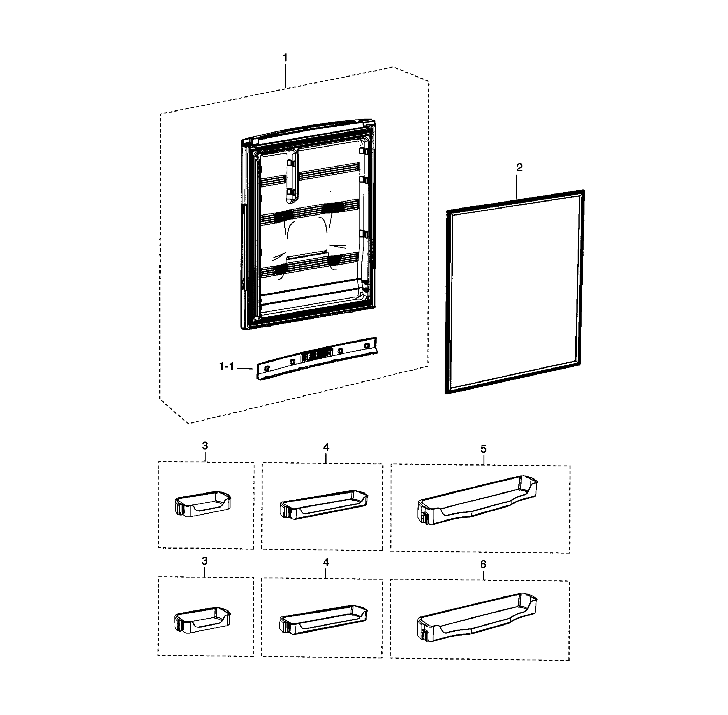 Samsung RB215ACPN/XAA-01 refrigerator door diagram