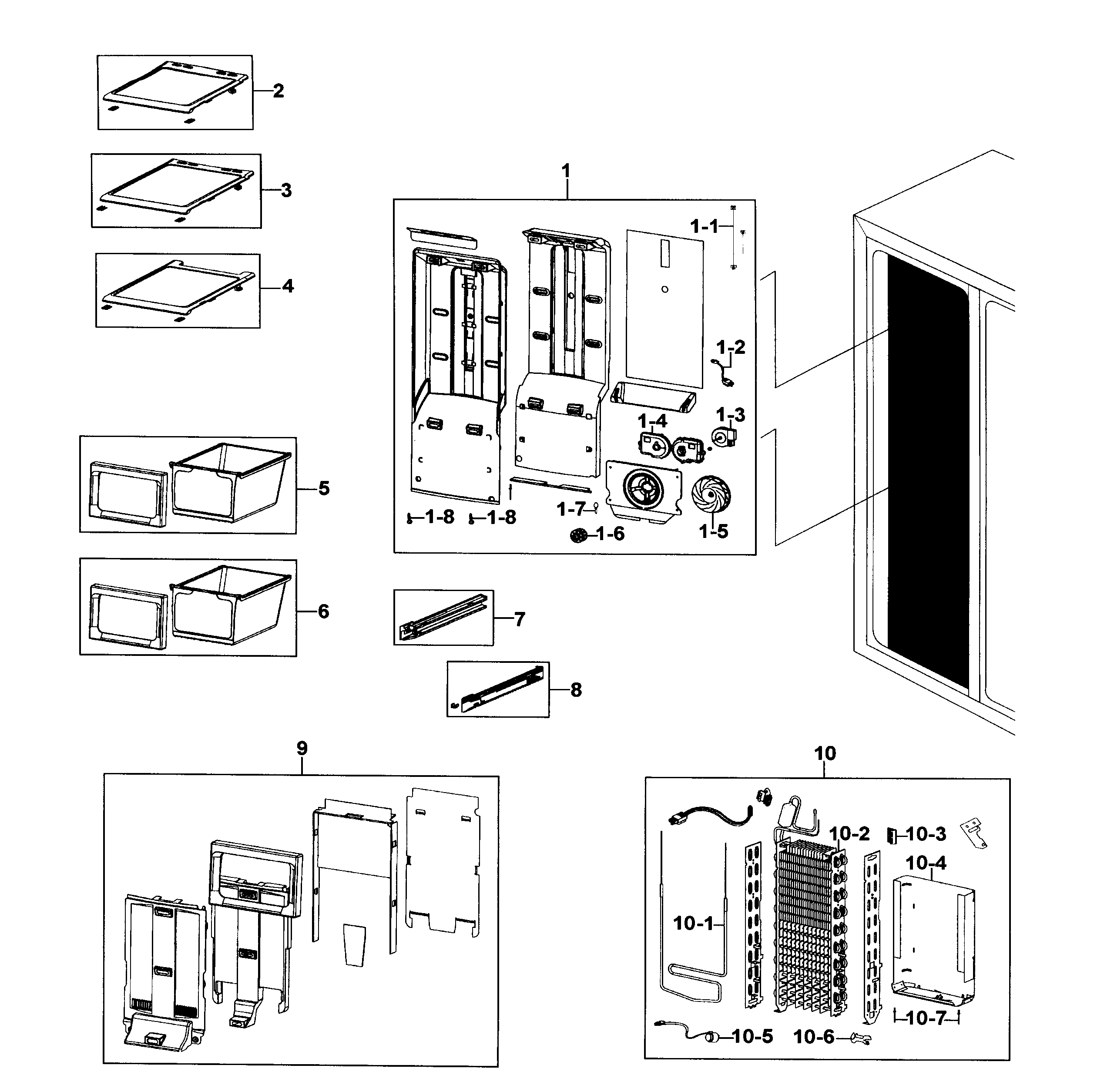 Samsung RS267TDWP/XAA-00 freezer diagram