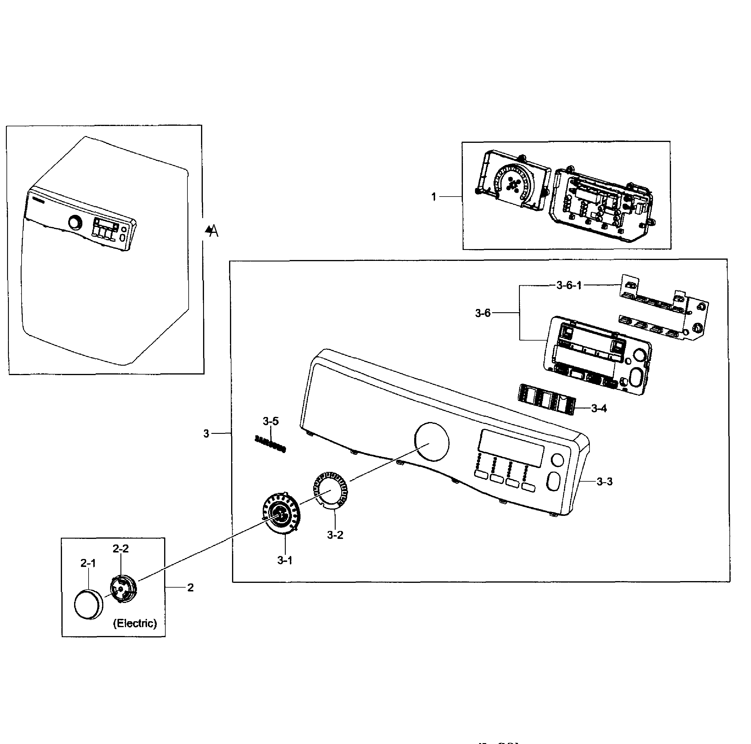 Samsung DV405ETPASU/AA-00 control panel diagram