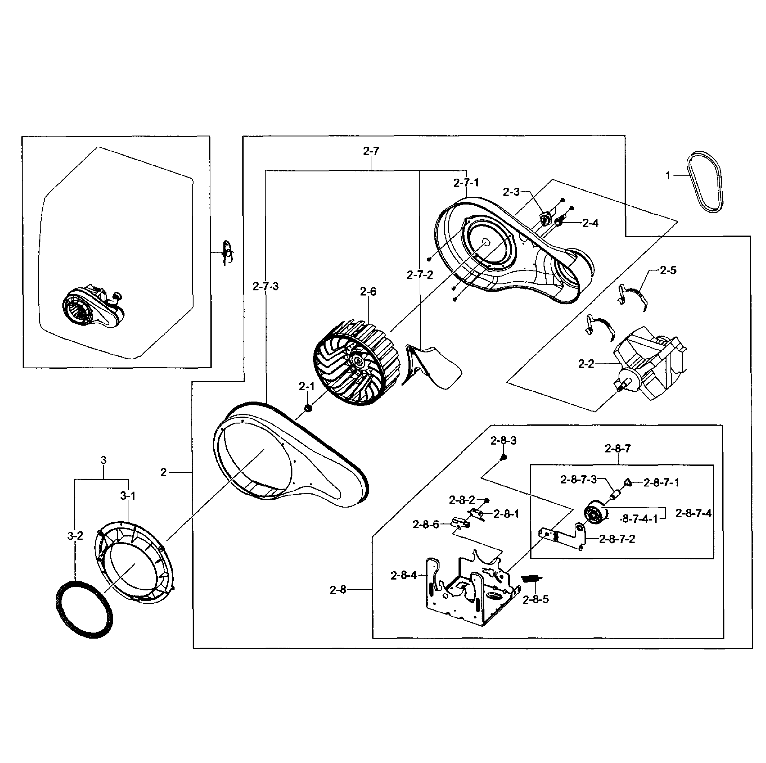 Samsung DV405ETPASU/AA-00 motor assy diagram