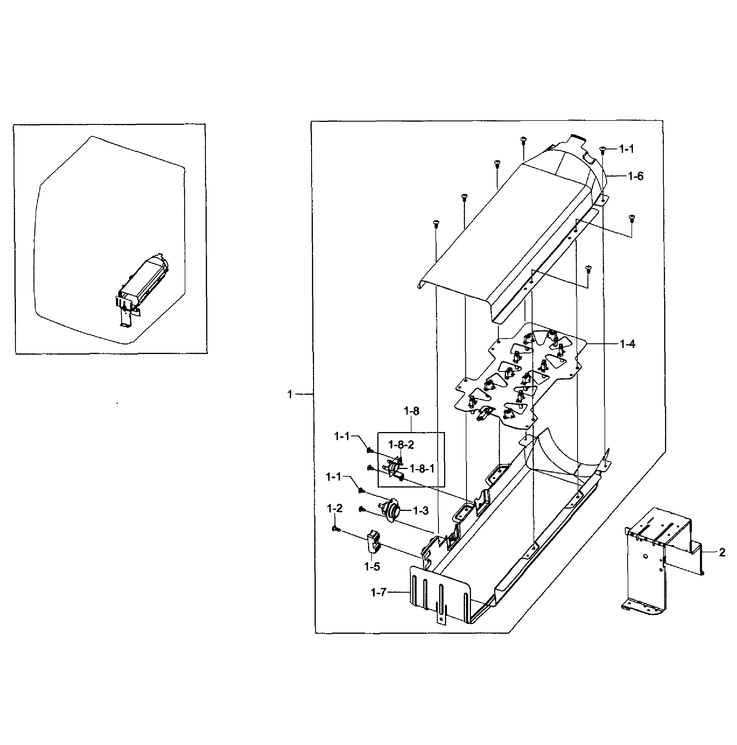 Samsung DV405ETPASU/AA-00 heater assy diagram