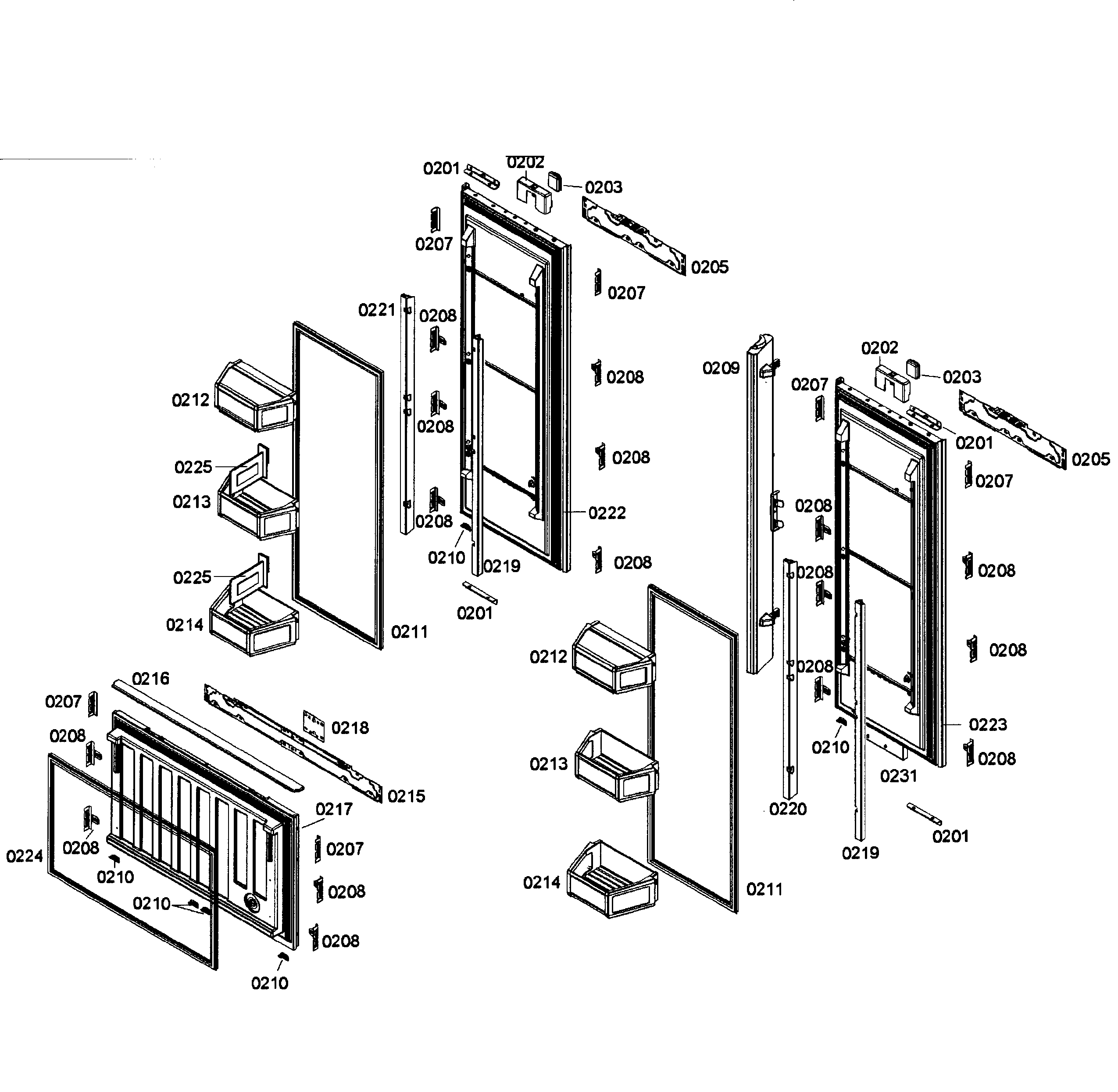 Thermador T36IT71NNP/12 door assy diagram