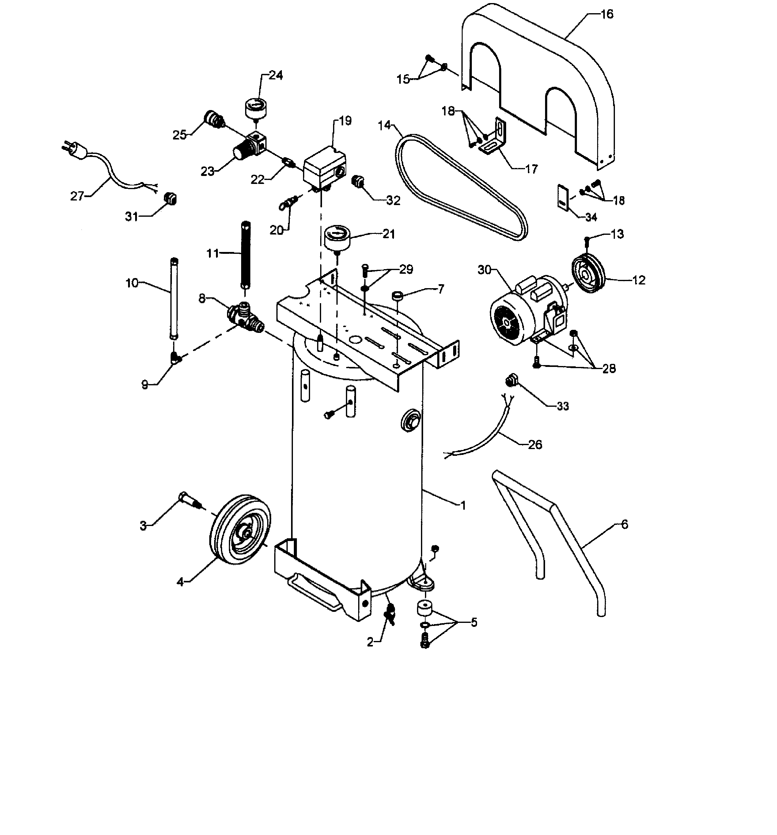 Ingersoll Rand P1.5IU-A9 air compressor diagram