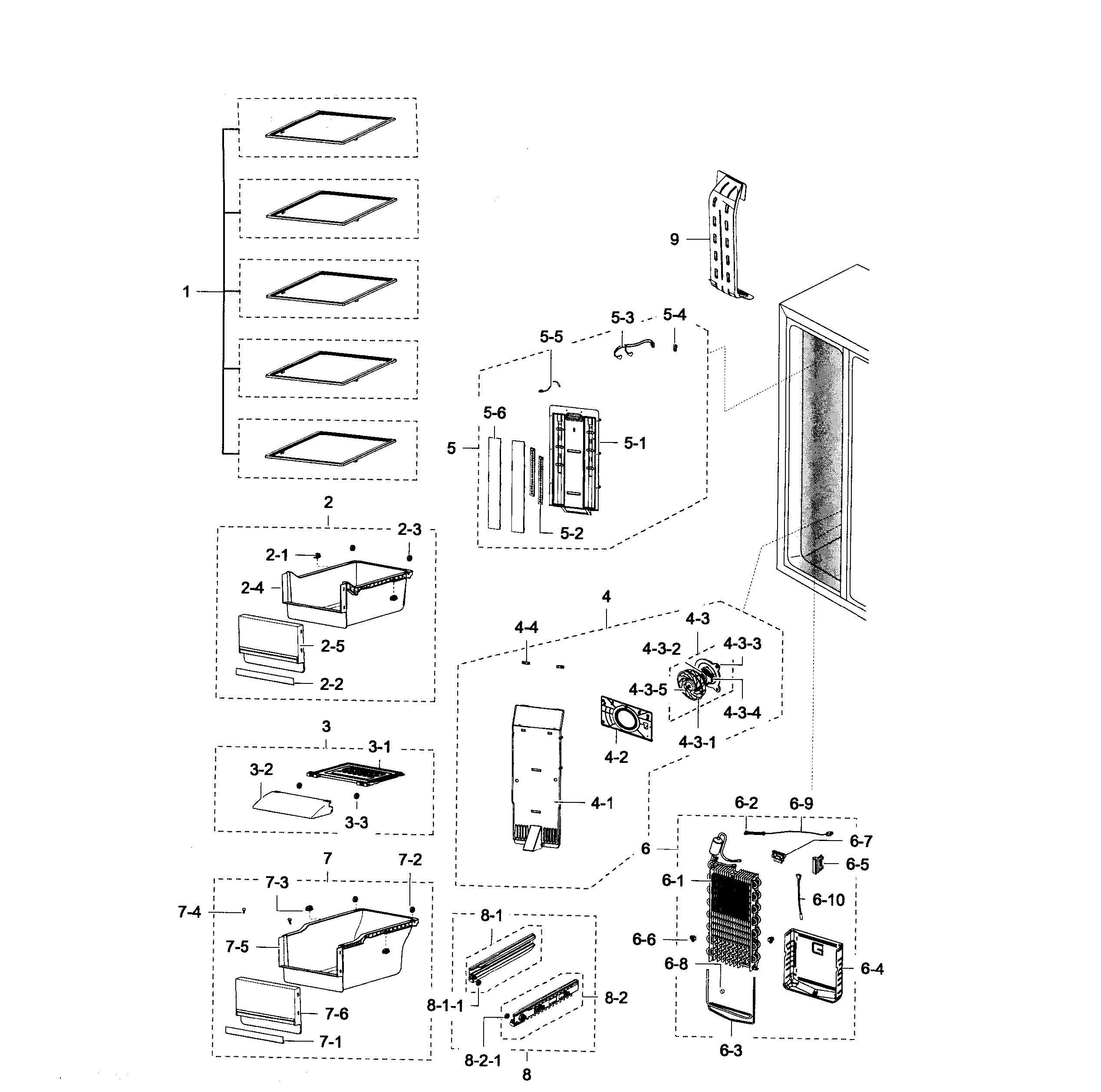 Samsung RSG307AARS/XAA-02 freezer diagram