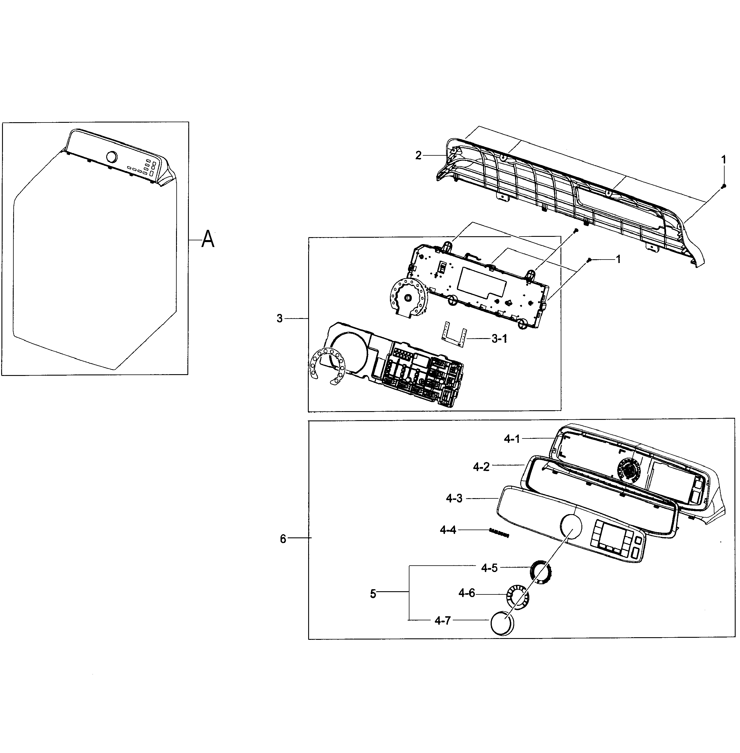 Samsung DV50F9A6EVW/A2-00 control panel diagram