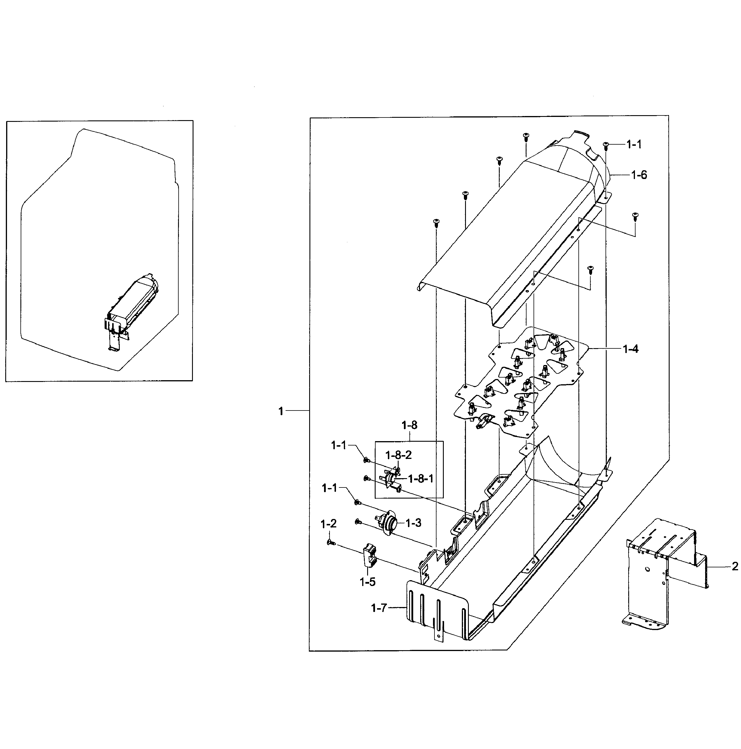 Samsung DV50F9A6EVW/A2-00 heater assy diagram