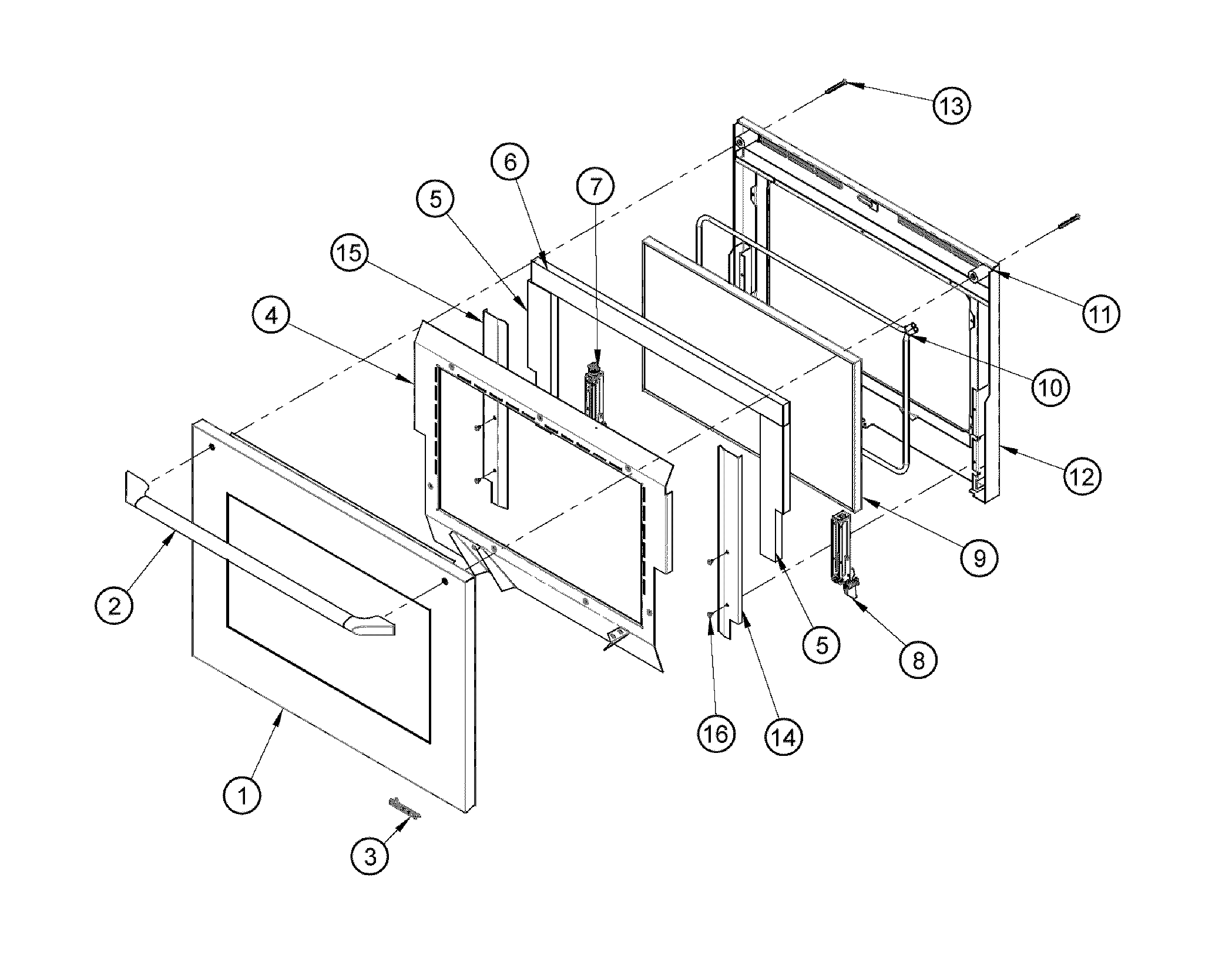 Dacor RO230FS door assy diagram