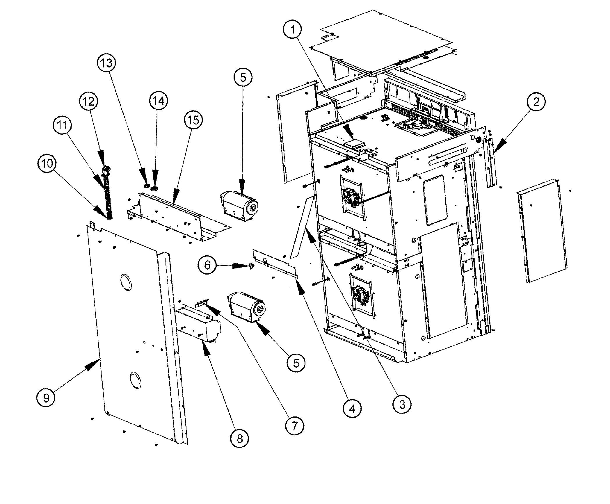 Dacor RO230FS rear chassis diagram