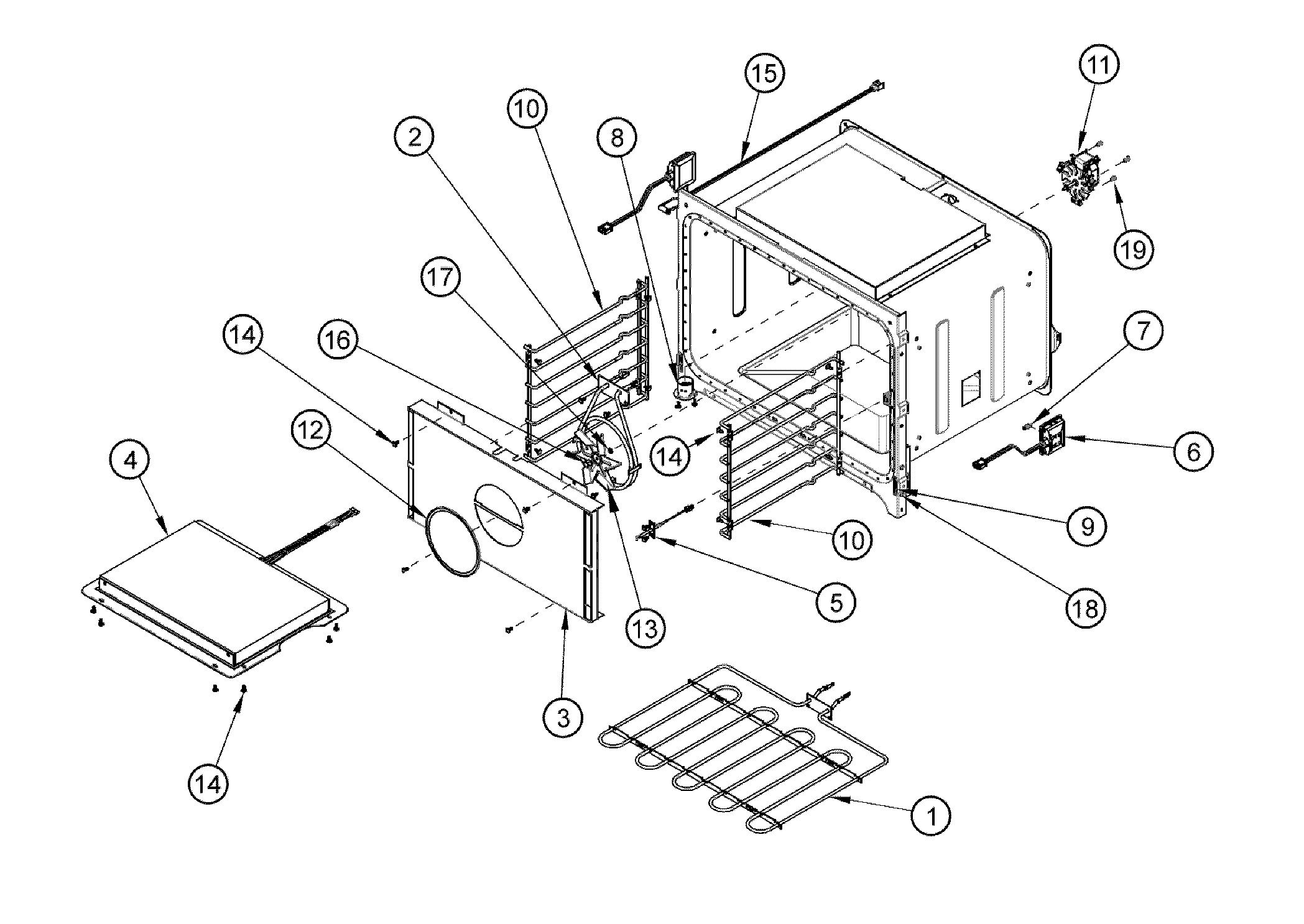Dacor RO230FS oven cell parts diagram