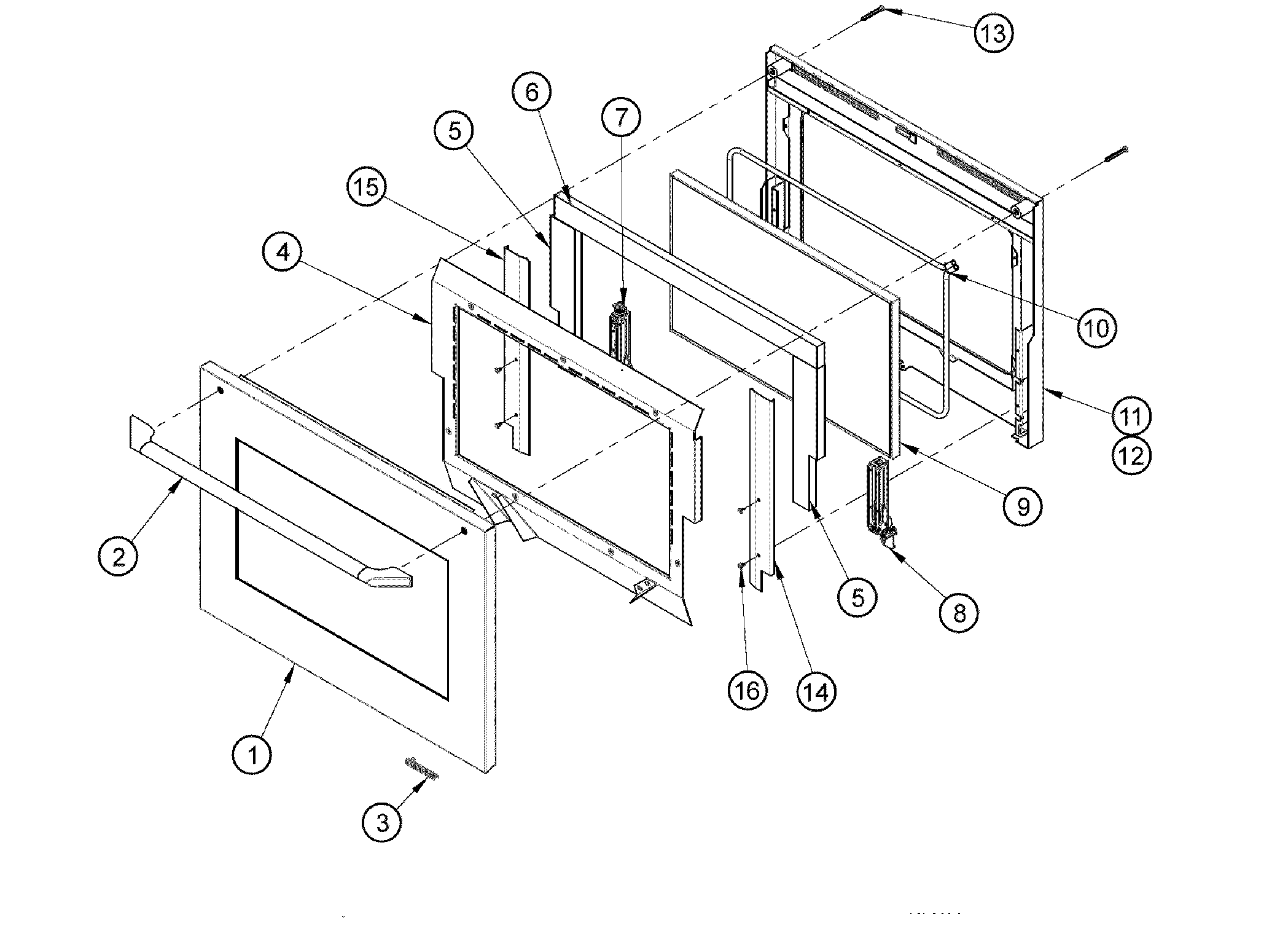 Dacor RO130FS door assy diagram