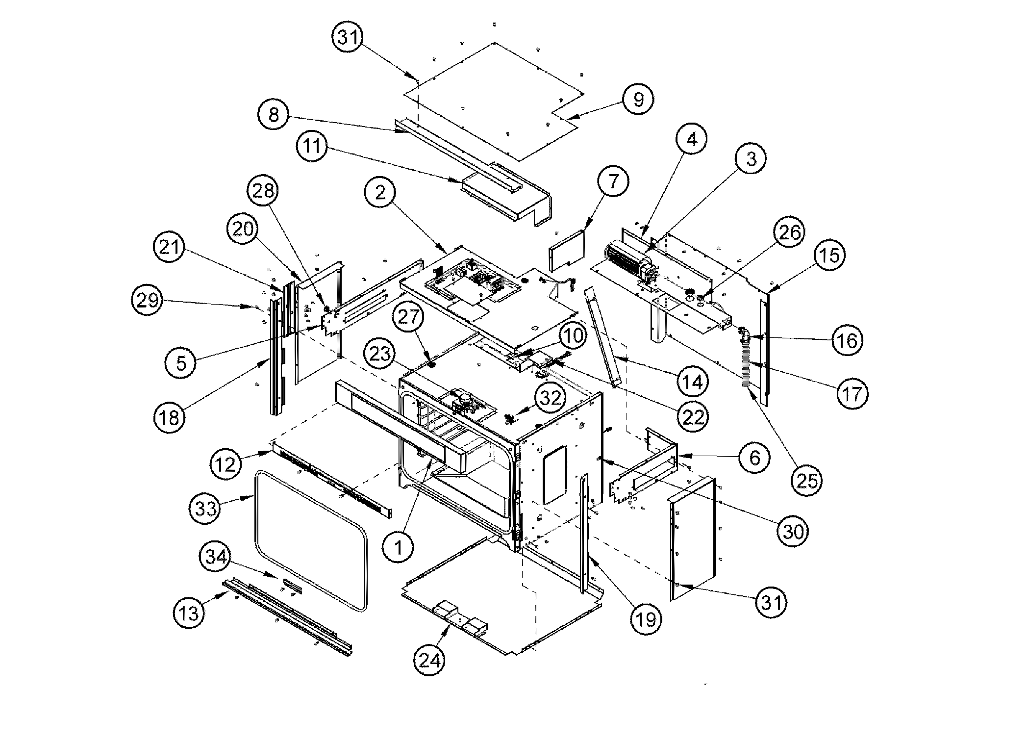 Dacor RO130FS chassis diagram