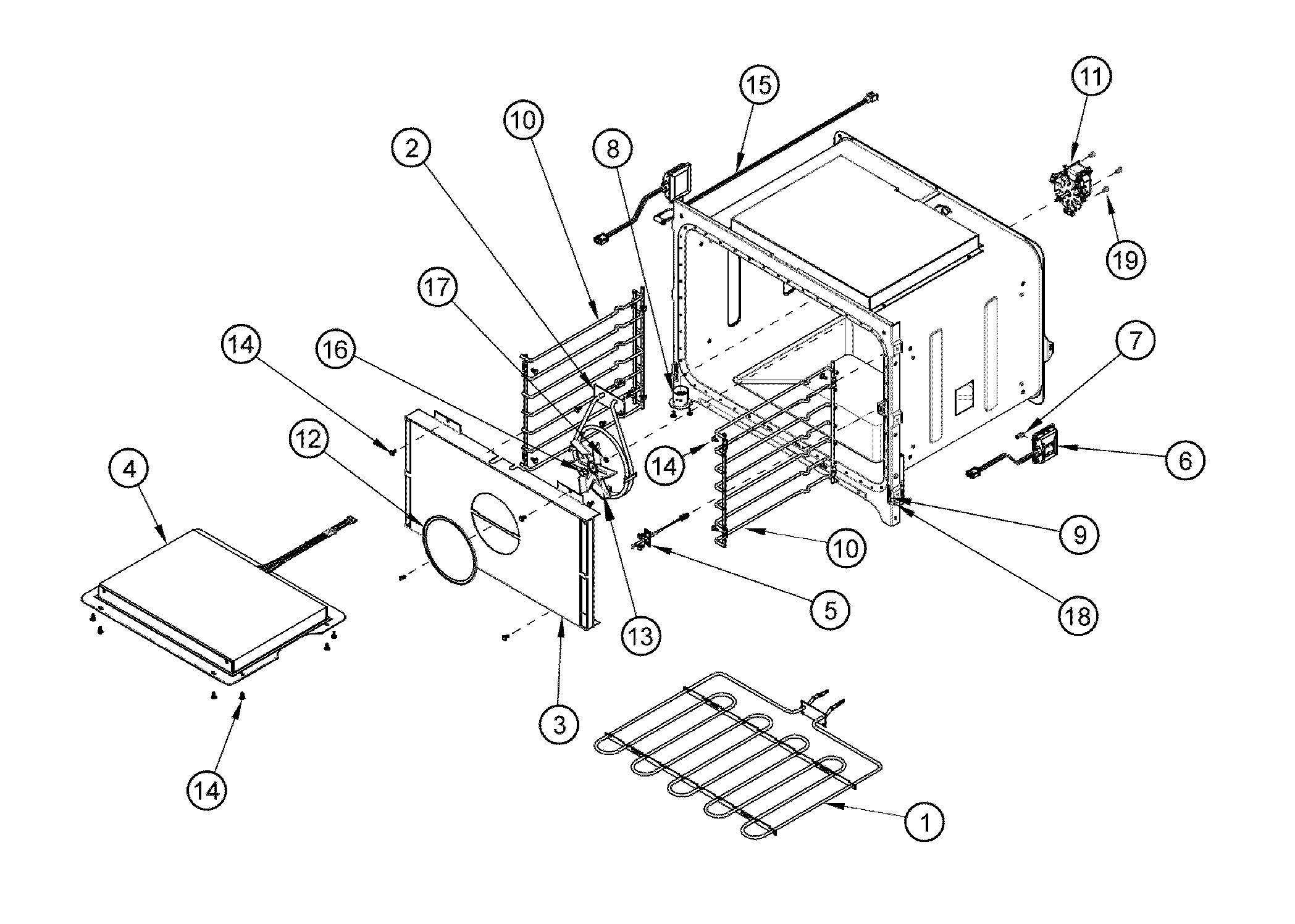 Dacor RO130FS oven cell parts diagram