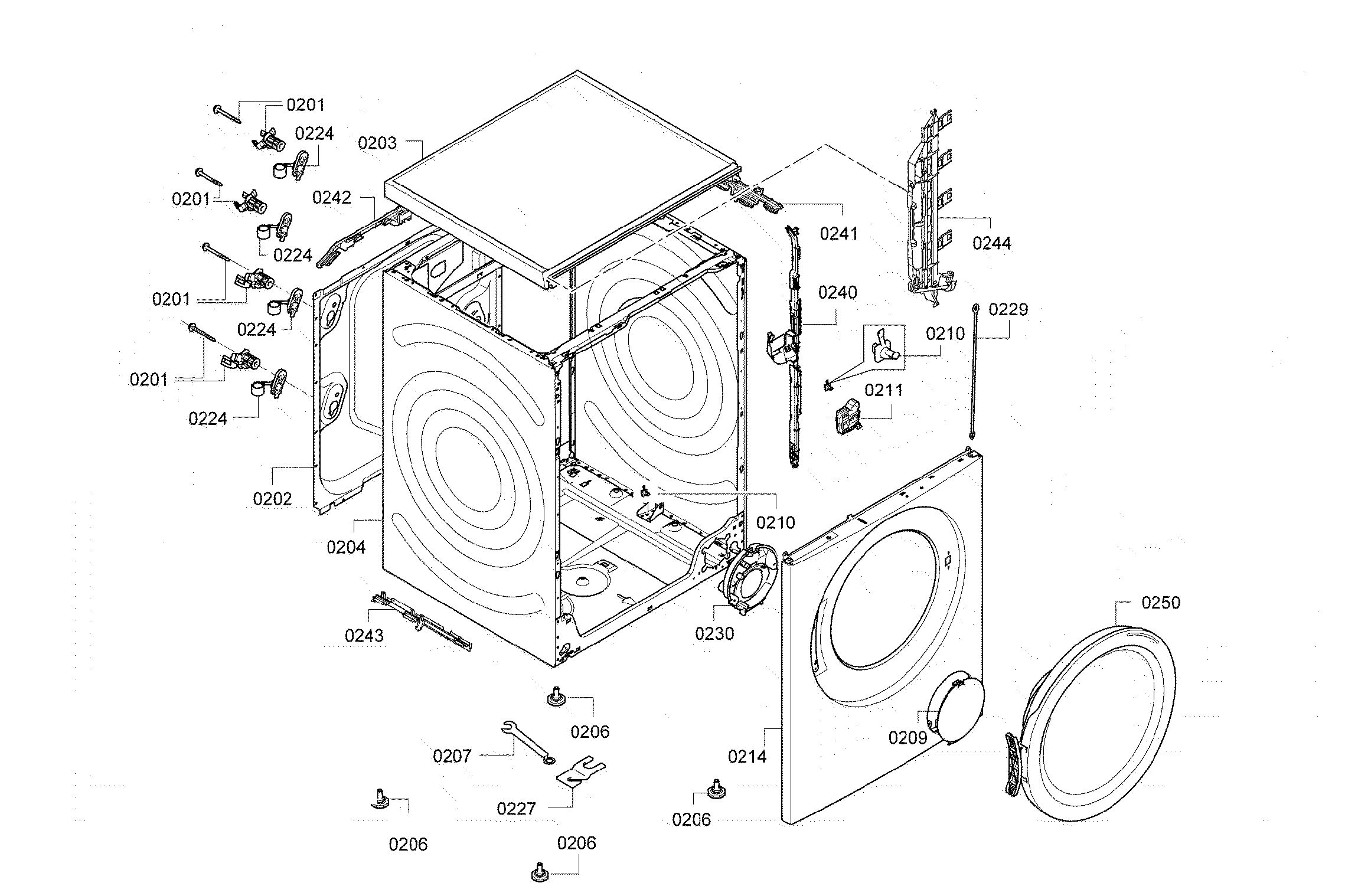 Bosch WAP24201UC/05 base assy diagram