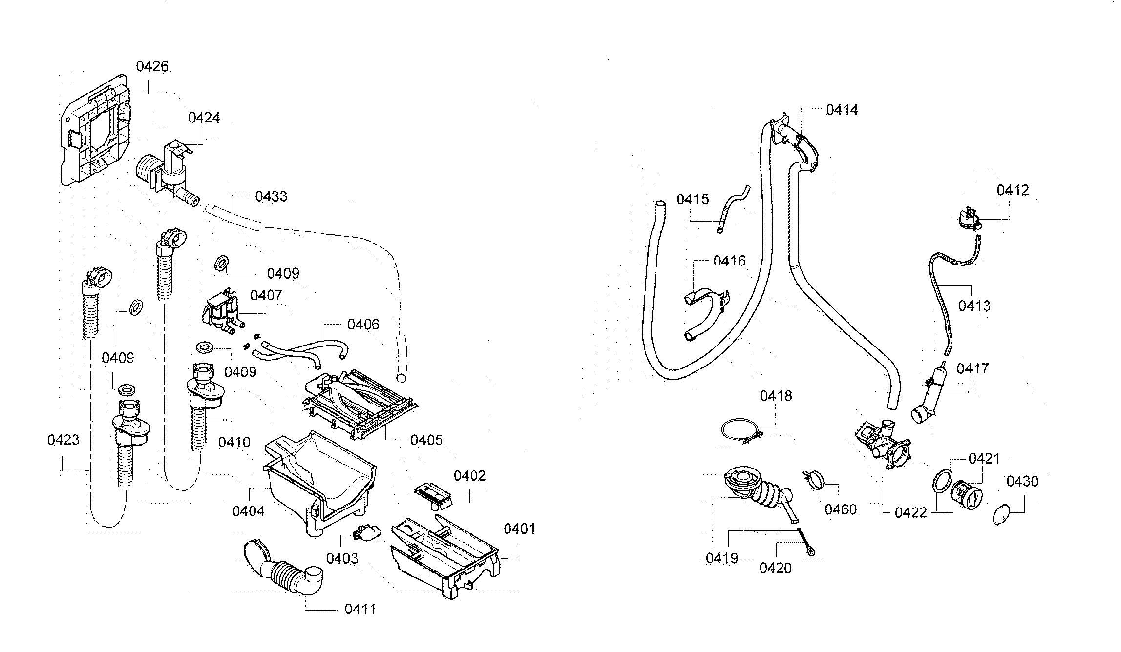 Bosch WAP24201UC/05 dispenser assy diagram