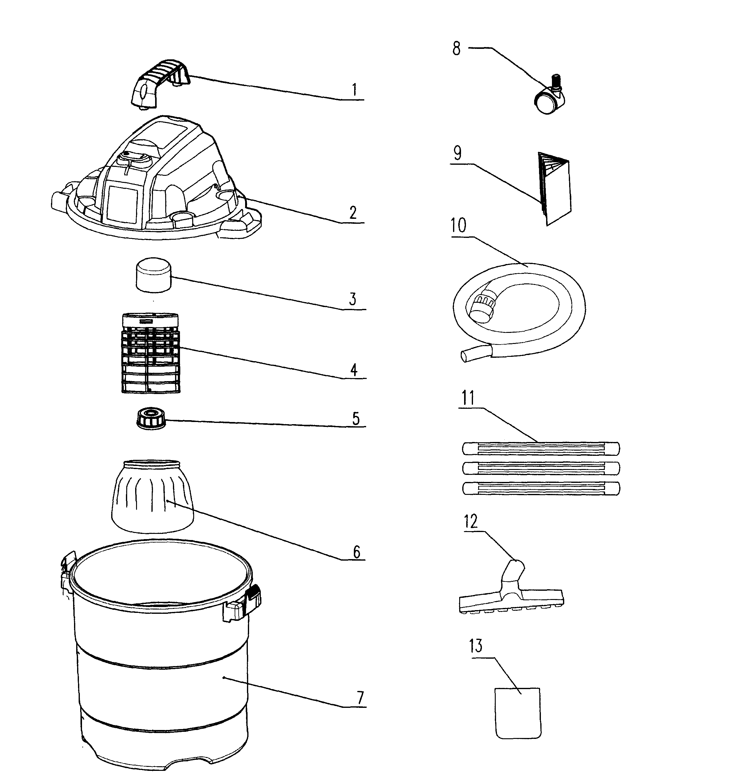 Craftsman 12504267621-3 vacuum assy diagram
