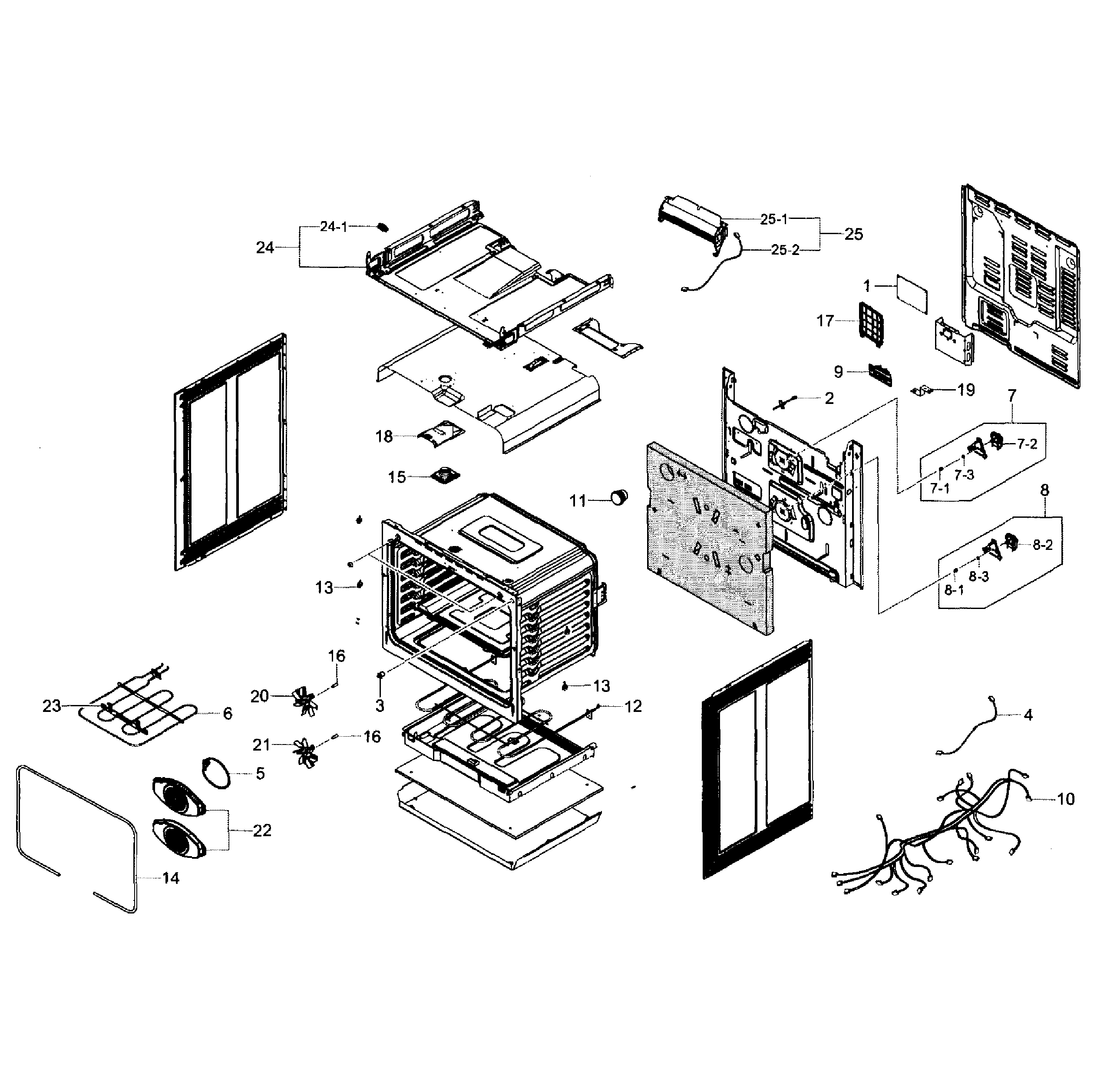 Samsung NE58F9500SS/AA-00 main assy diagram