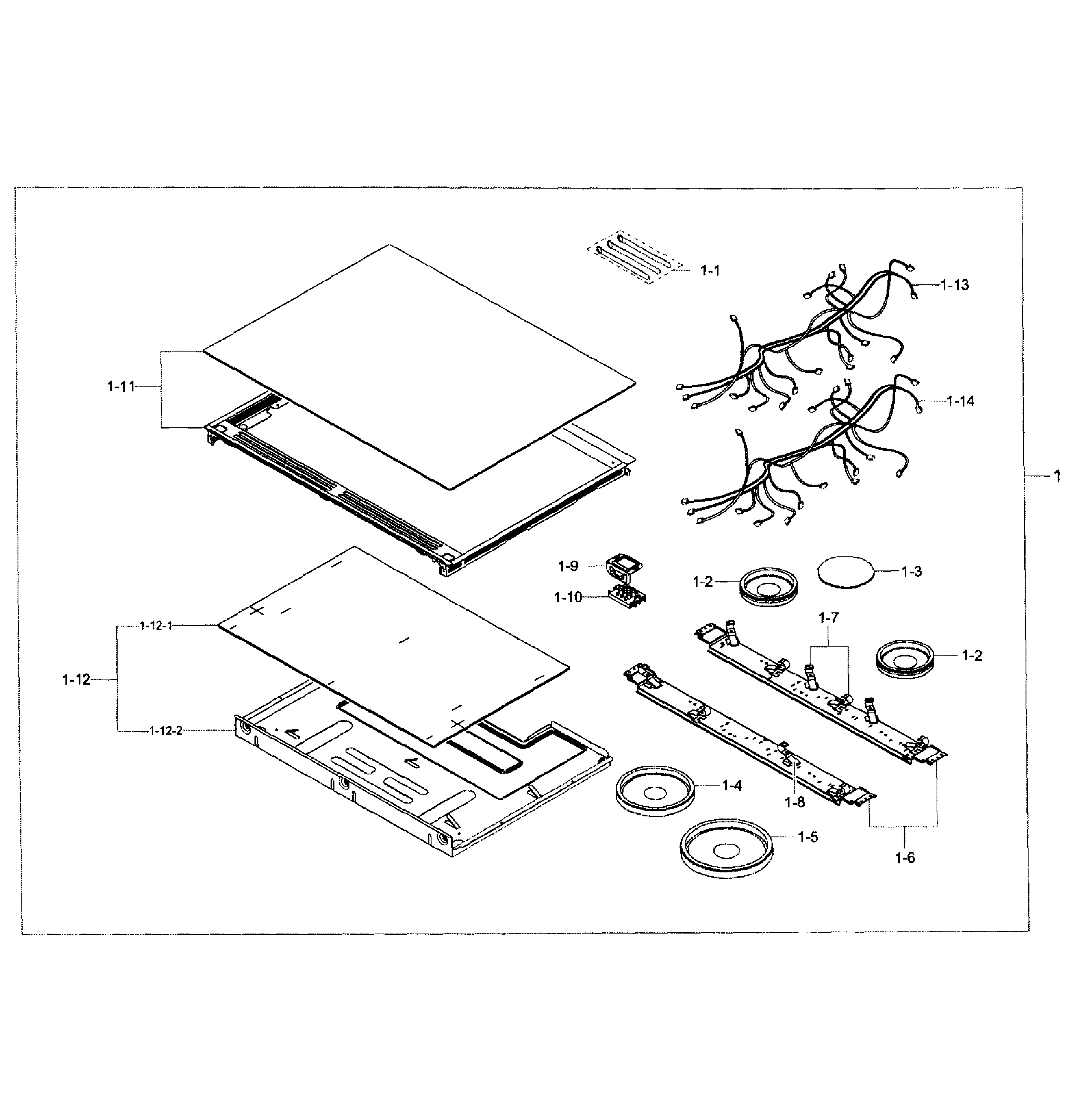 Samsung NE58F9500SS/AA-00 cooktop assy diagram