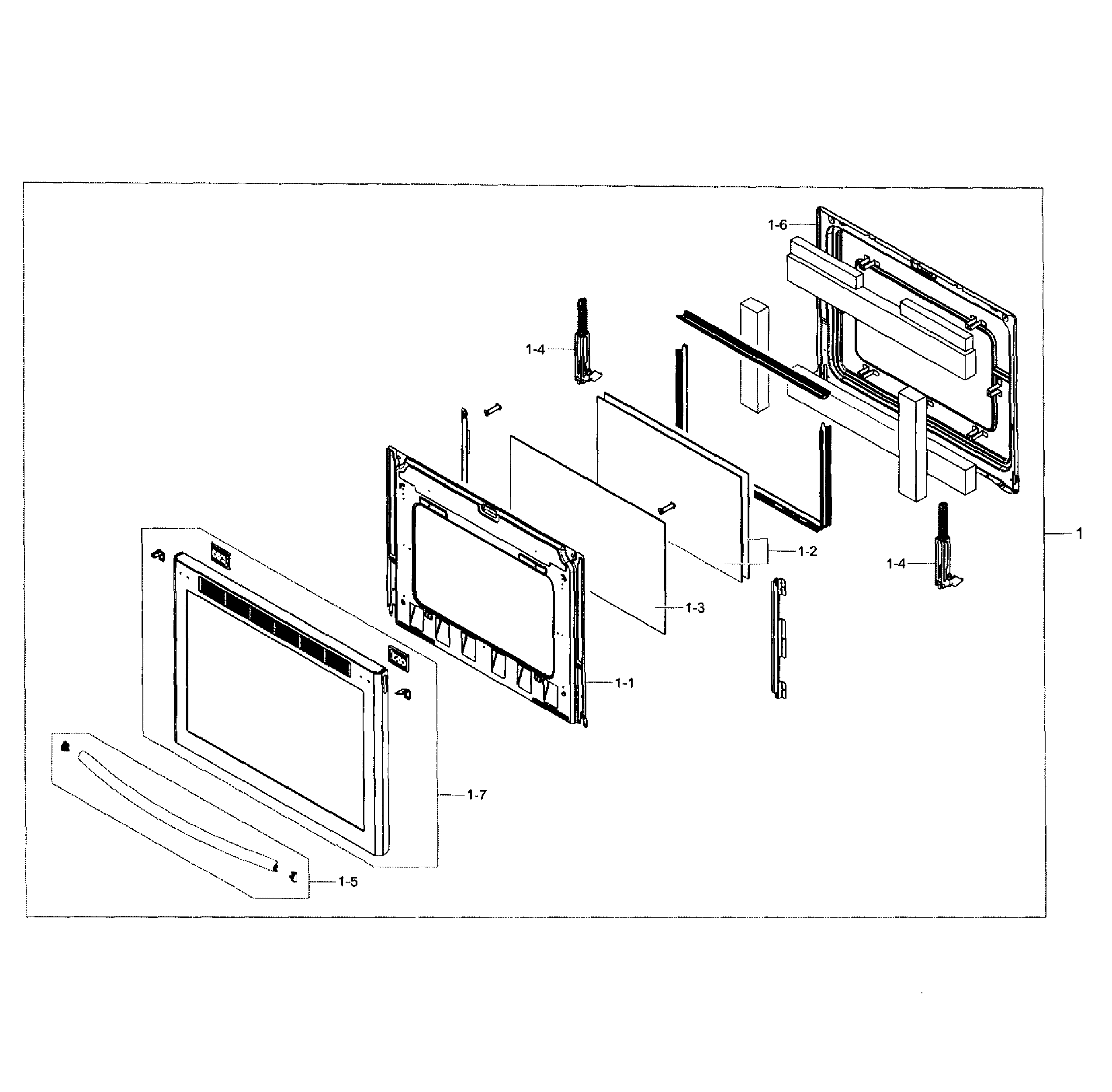 Samsung NE58F9500SS/AA-00 door assy diagram