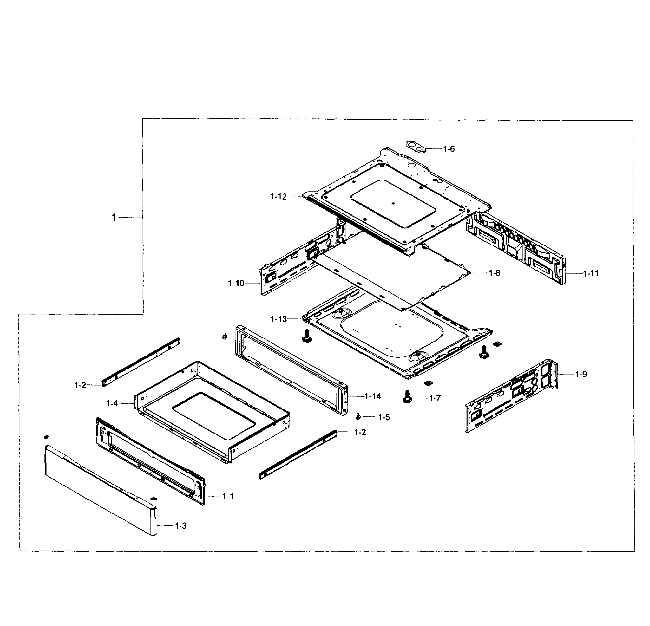 Samsung NE58F9500SS/AA-00 drawe assy diagram