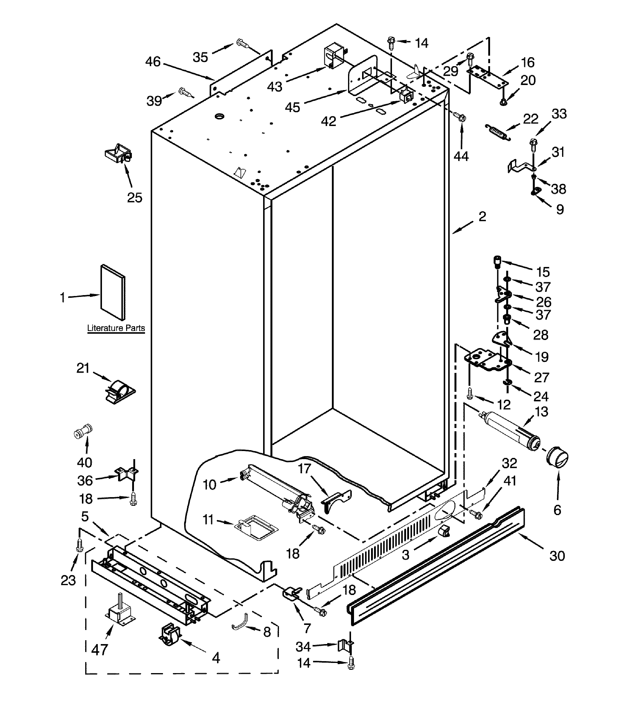 Dacor DYF42BIWS00 cabinet parts diagram